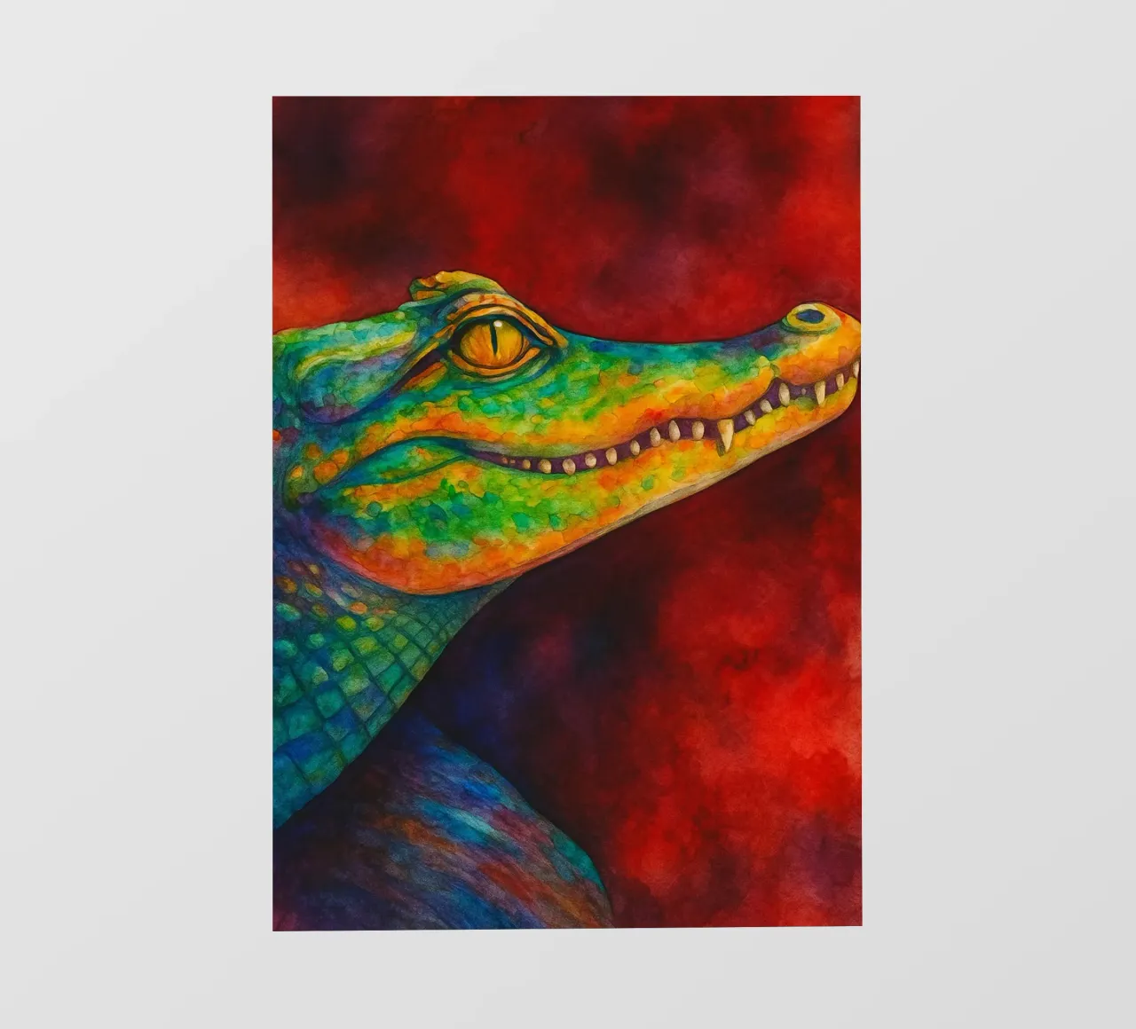 cocodrilo pintura colorida lámina retroiluminada de toegoe