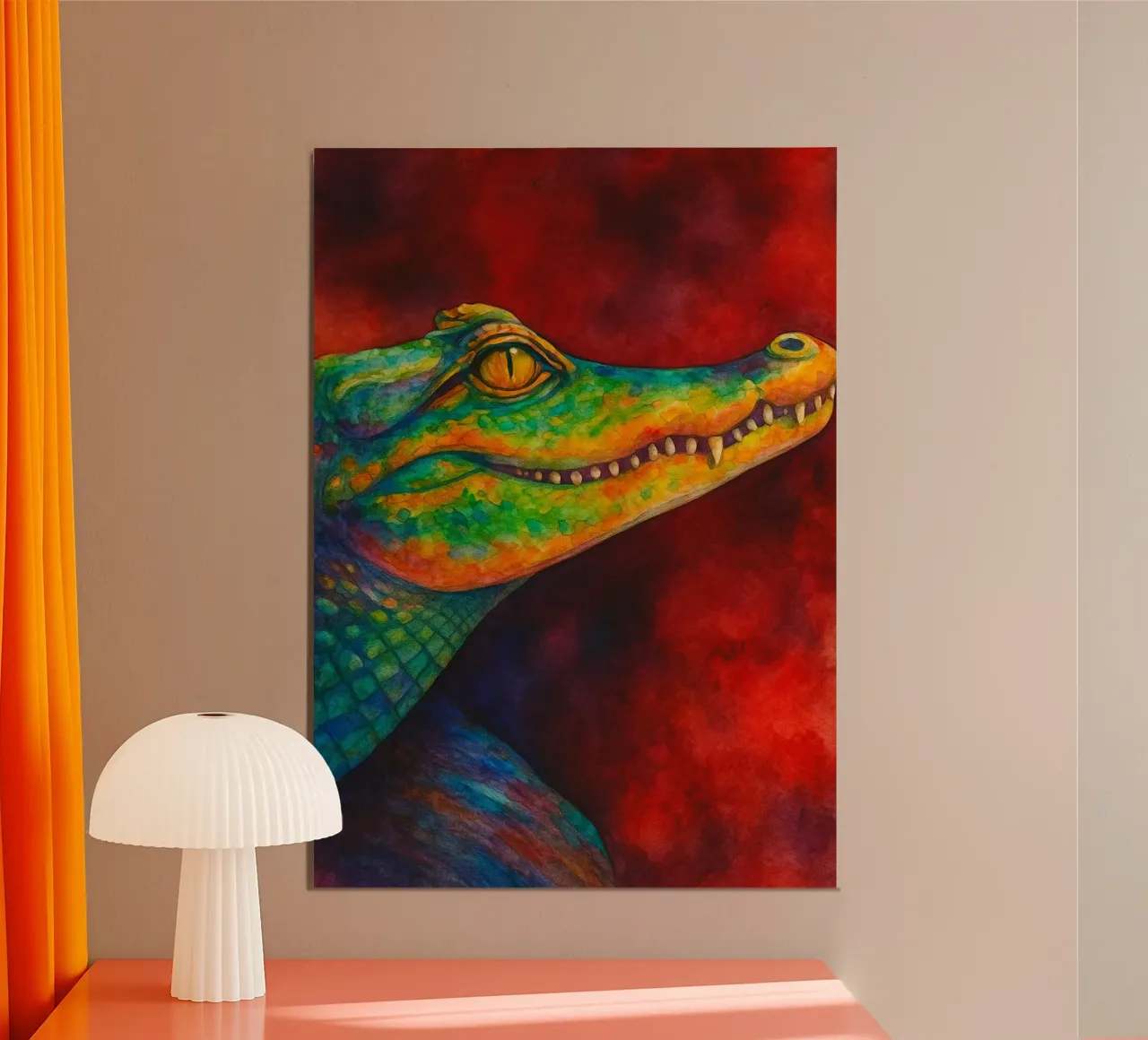 cocodrilo pintura colorida hahnemühle de toegoe