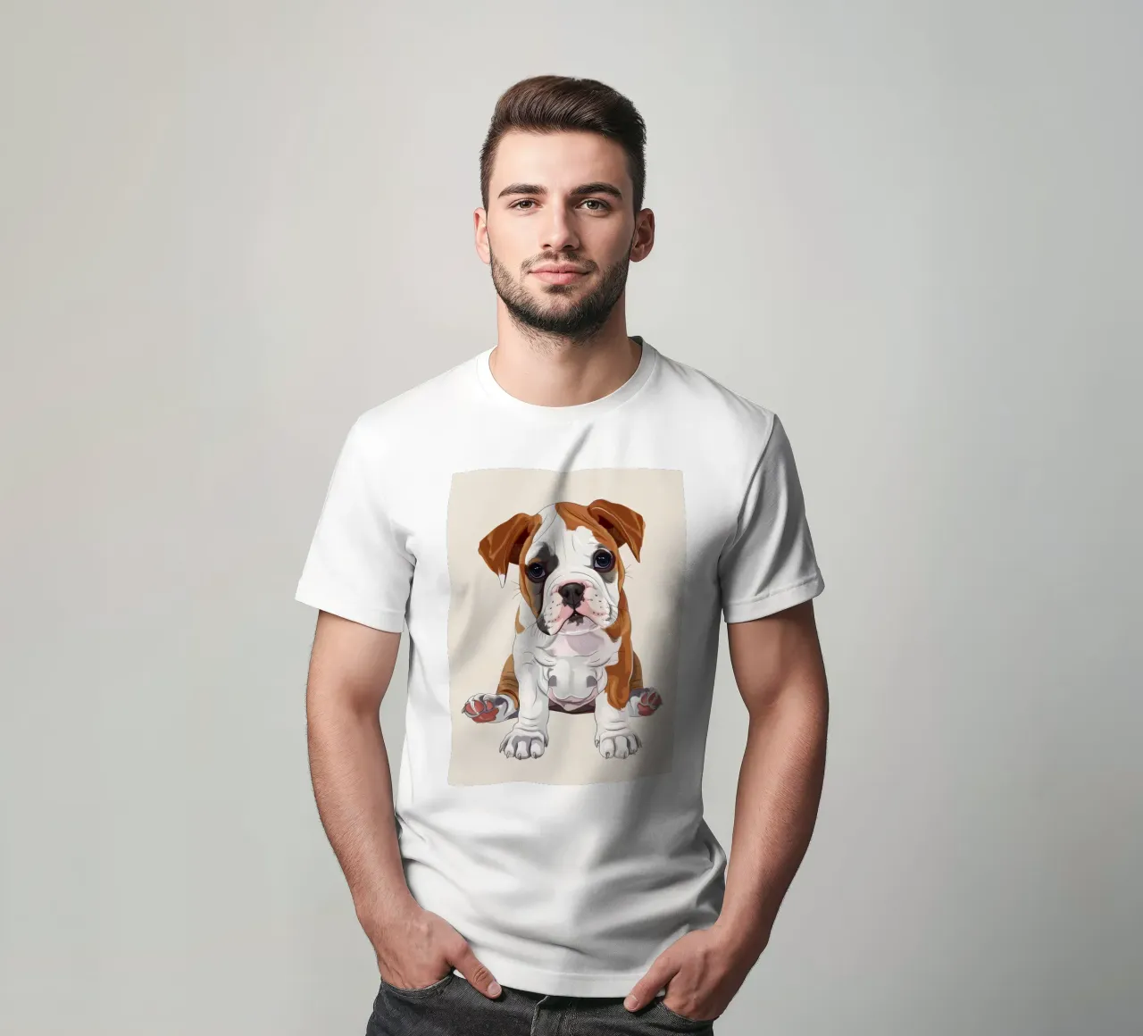 Sanfte Bulldogge: Ein Porträt der Unschuld T-Shirt von DesignDoodle
