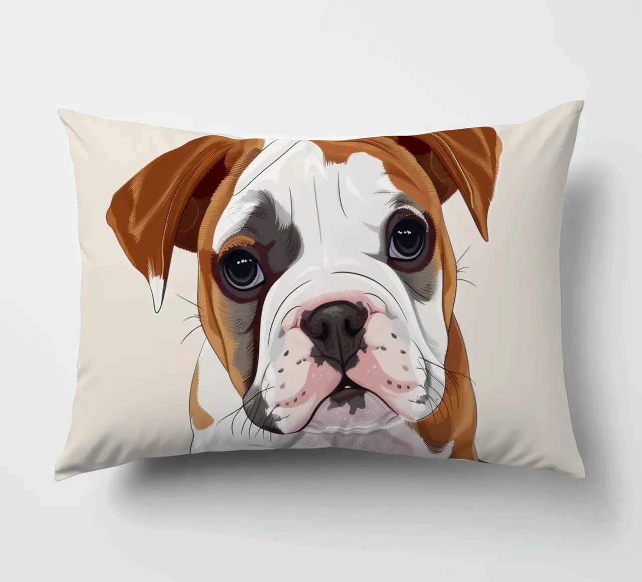 Bulldog gentile: Un ritratto dell'innocenza cuscino da DesignDoodle