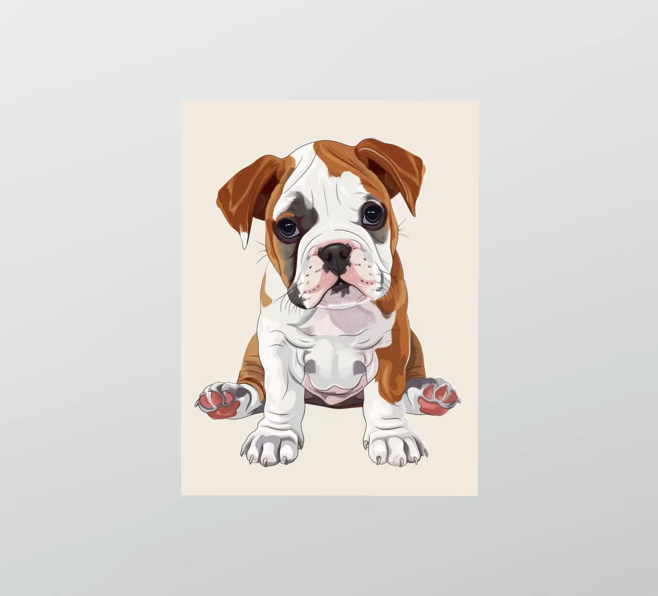 Le gentil bouledogue : Un portrait de l'innocence autocollant de DesignDoodle
