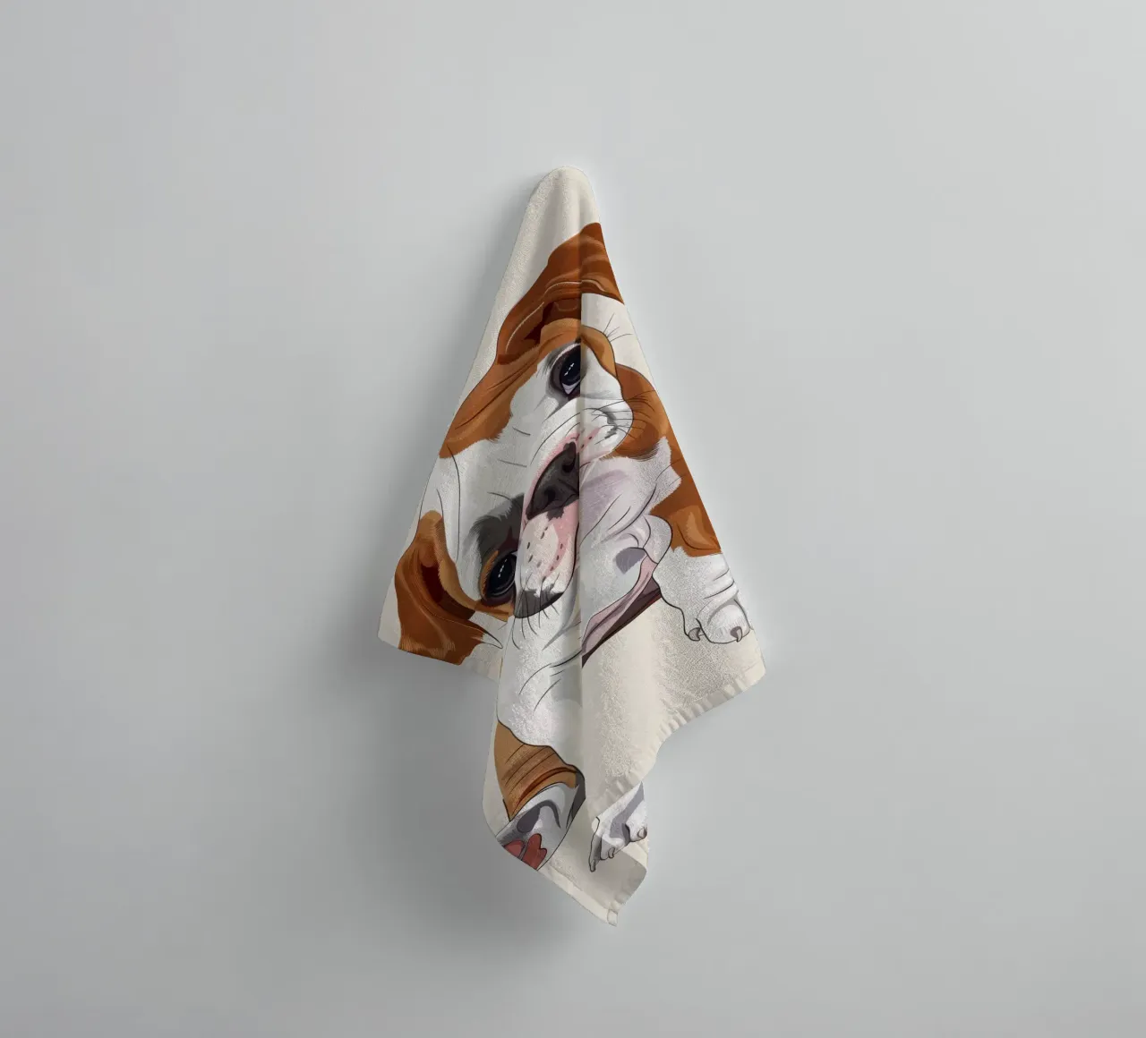 Sanfte Bulldogge: Ein Porträt der Unschuld Handtuch von DesignDoodle