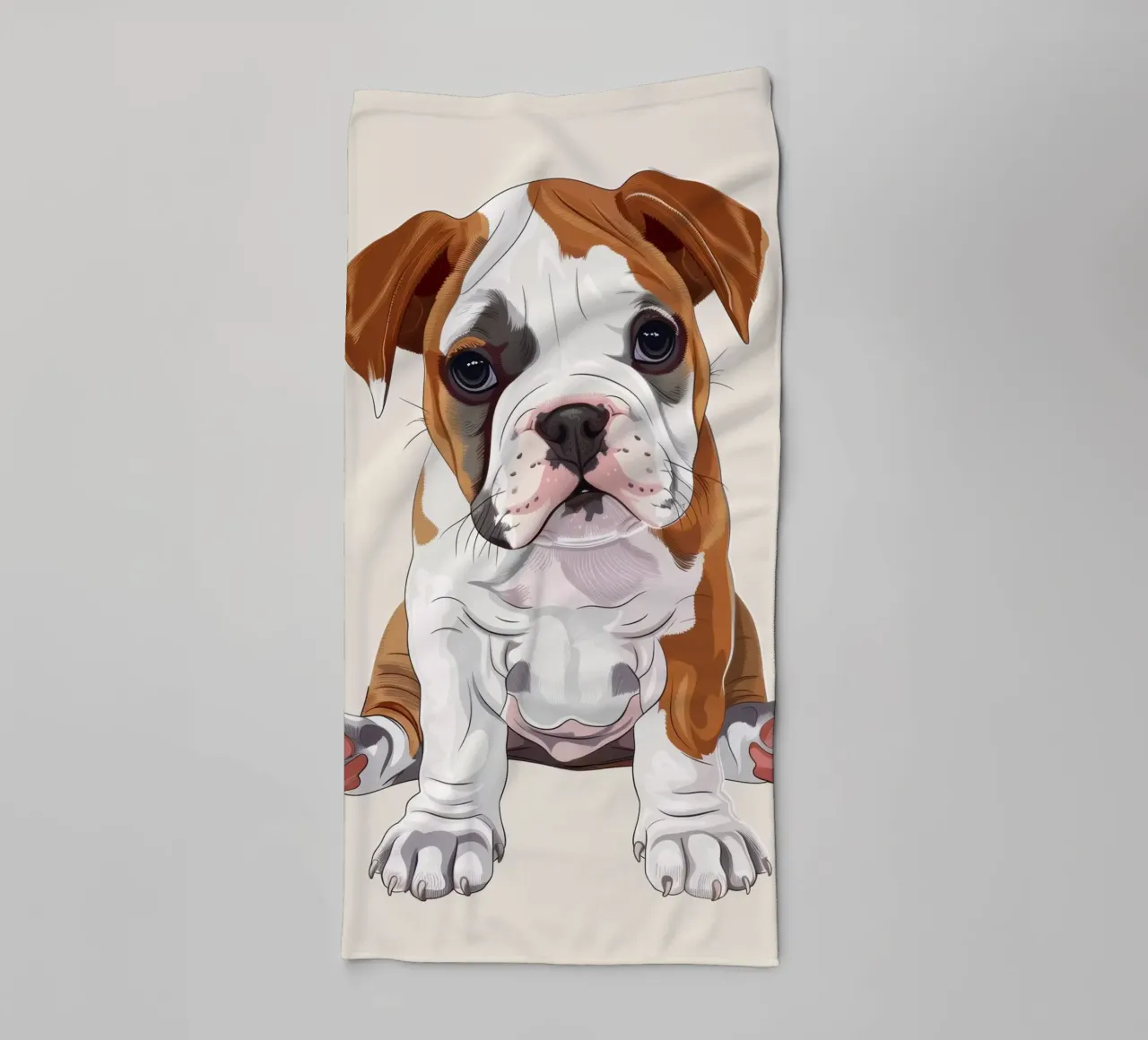 Sanfte Bulldogge: Ein Porträt der Unschuld Handtuch von DesignDoodle