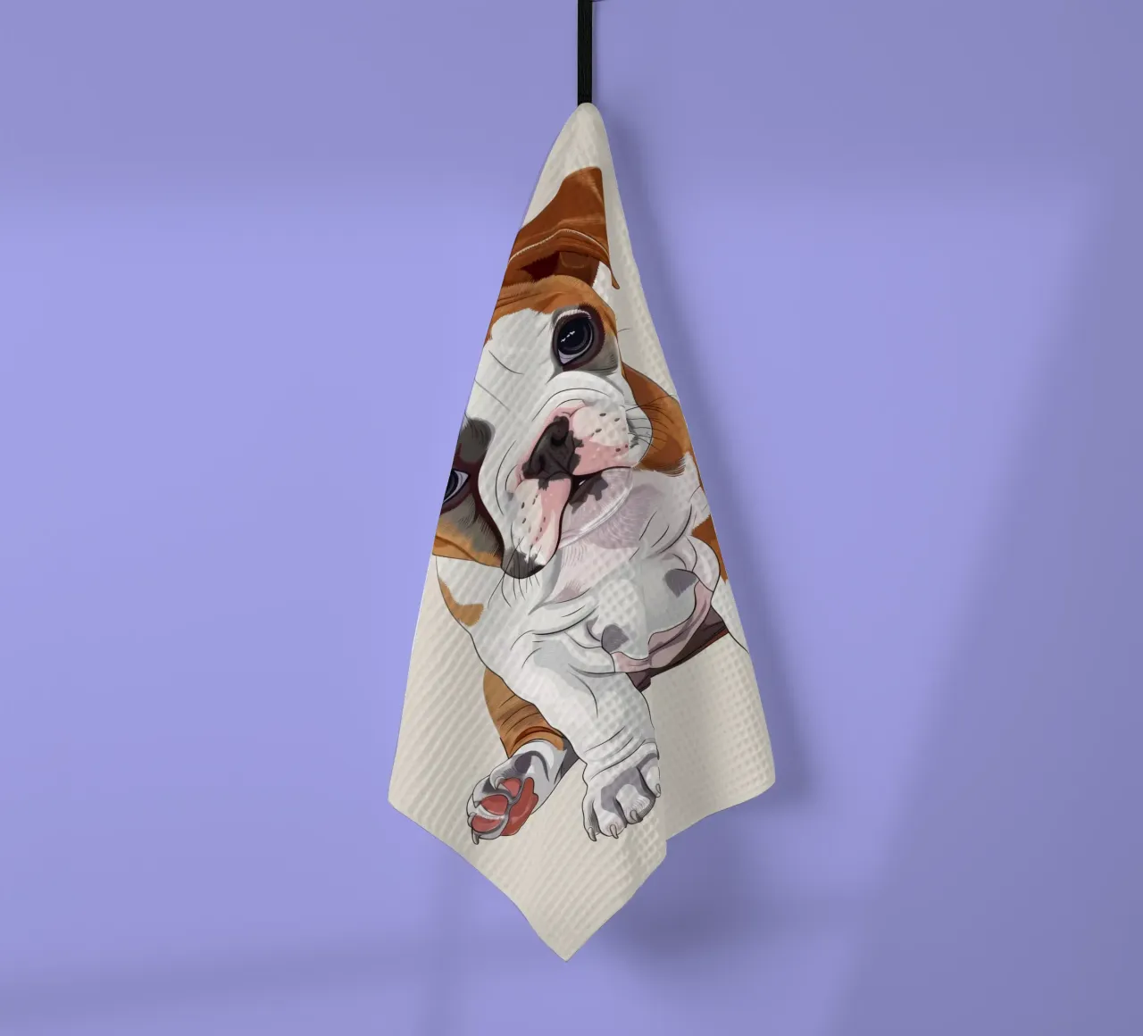 Le gentil bouledogue : Un portrait de l'innocence torchon de DesignDoodle