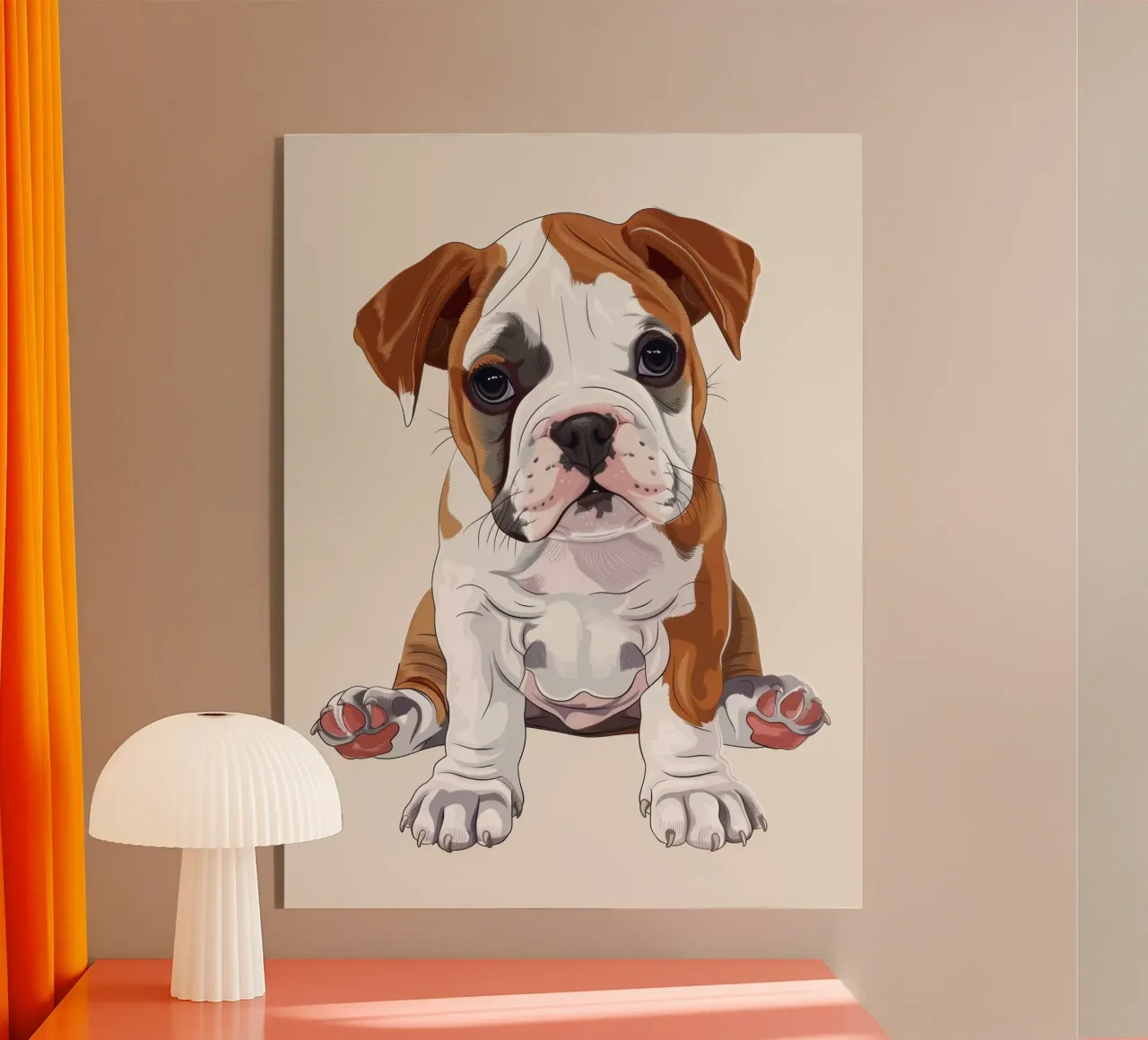 Bulldog gentil: Un retrato de la inocencia metacrilato de DesignDoodle