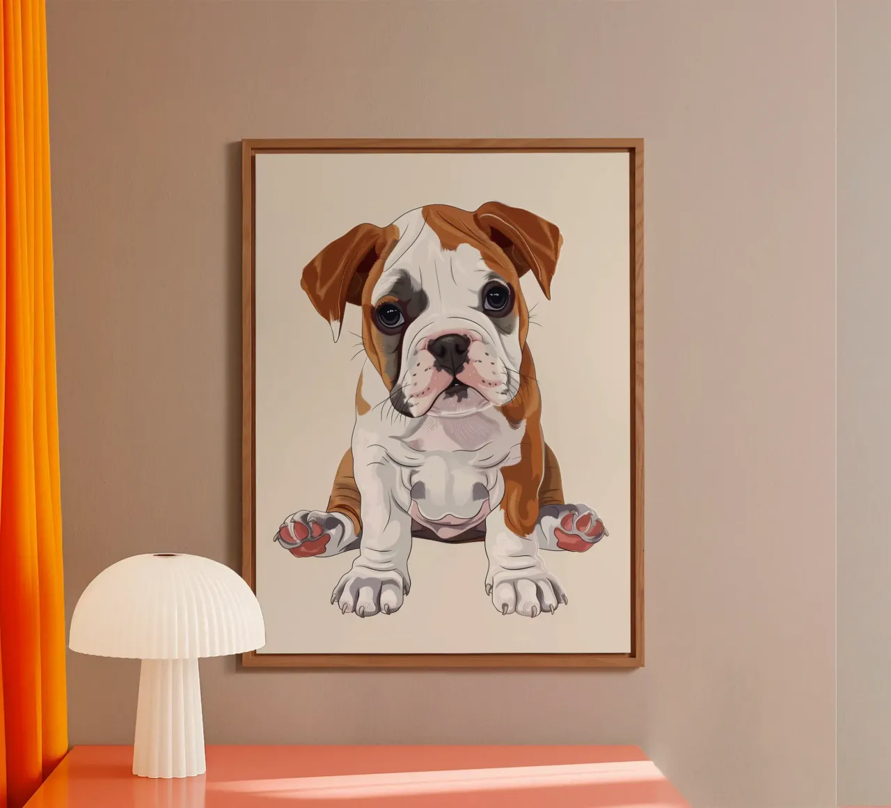 Gentle Bulldog: A Portrait of Innocence alu-dibond by DesignDoodle