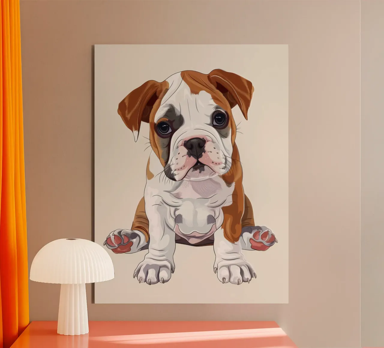 Gentle Bulldog: A Portrait of Innocence alu-dibond by DesignDoodle