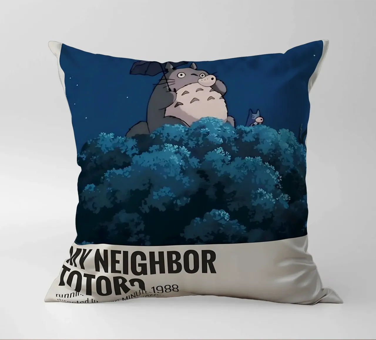 MY NEIGHBOR TOTORO 1988 decorative cushion by MVFminimalist