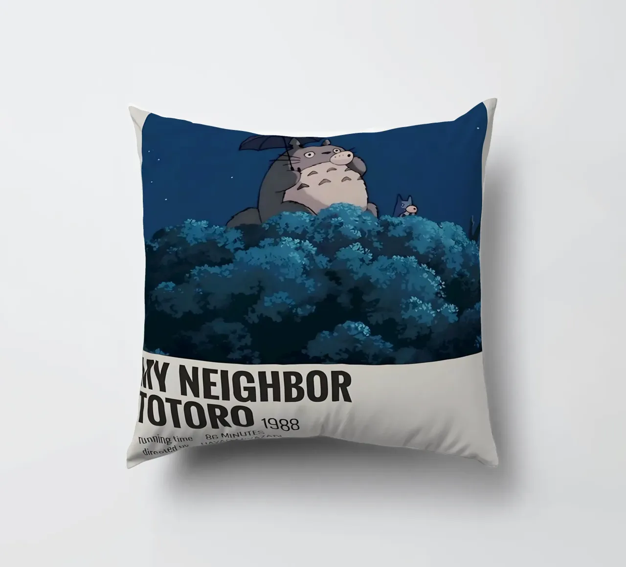 MY NEIGHBOR TOTORO 1988 decorative cushion by MVFminimalist