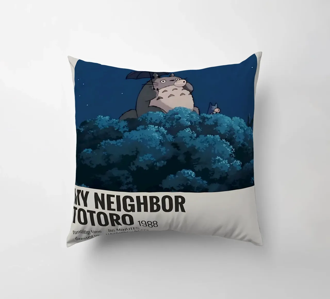 MY NEIGHBOR TOTORO 1988 decorative cushion by MVFminimalist