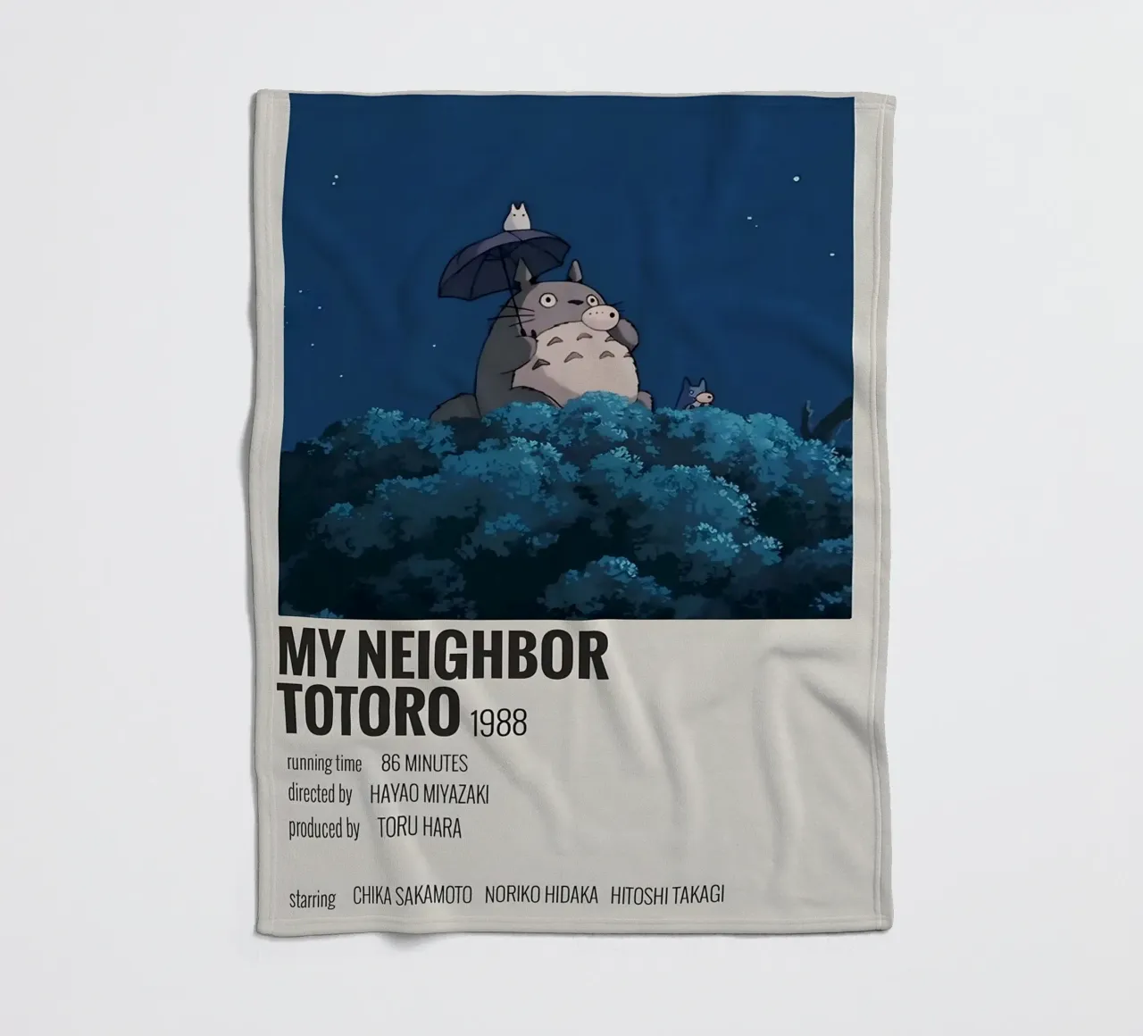 MY NEIGHBOR TOTORO 1988 fleece blanket by MVFminimalist
