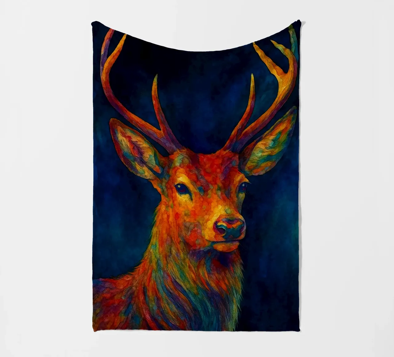 Hirsche bunt gemalt Fleecedecke von toegoe