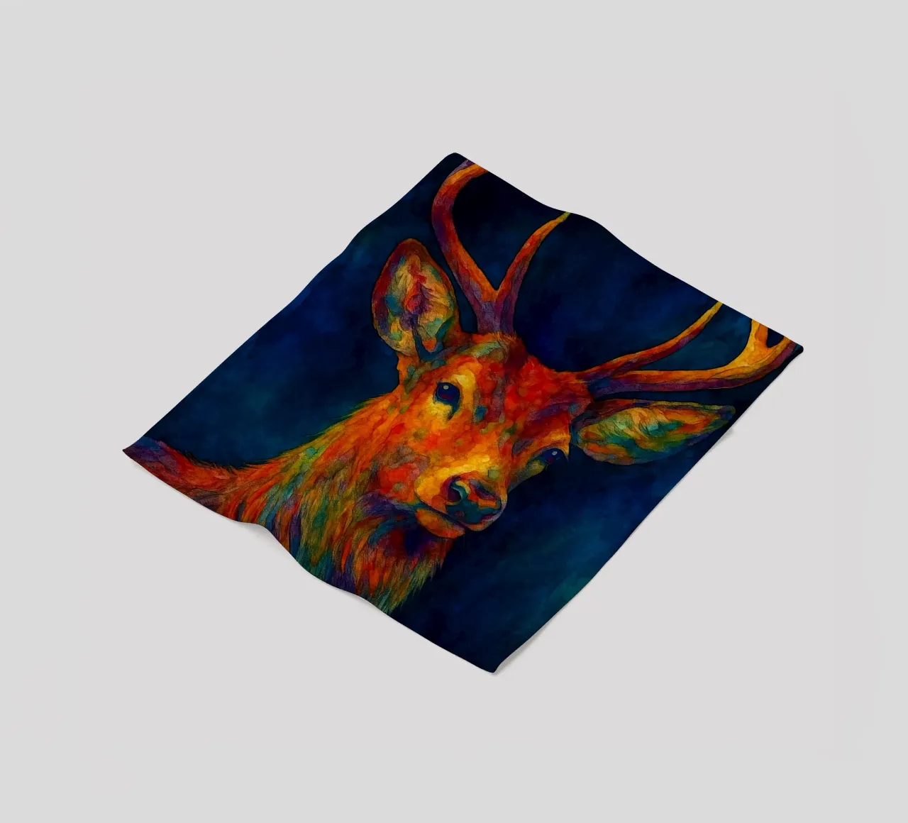 Hirsche bunt gemalt Fleecedecke von toegoe