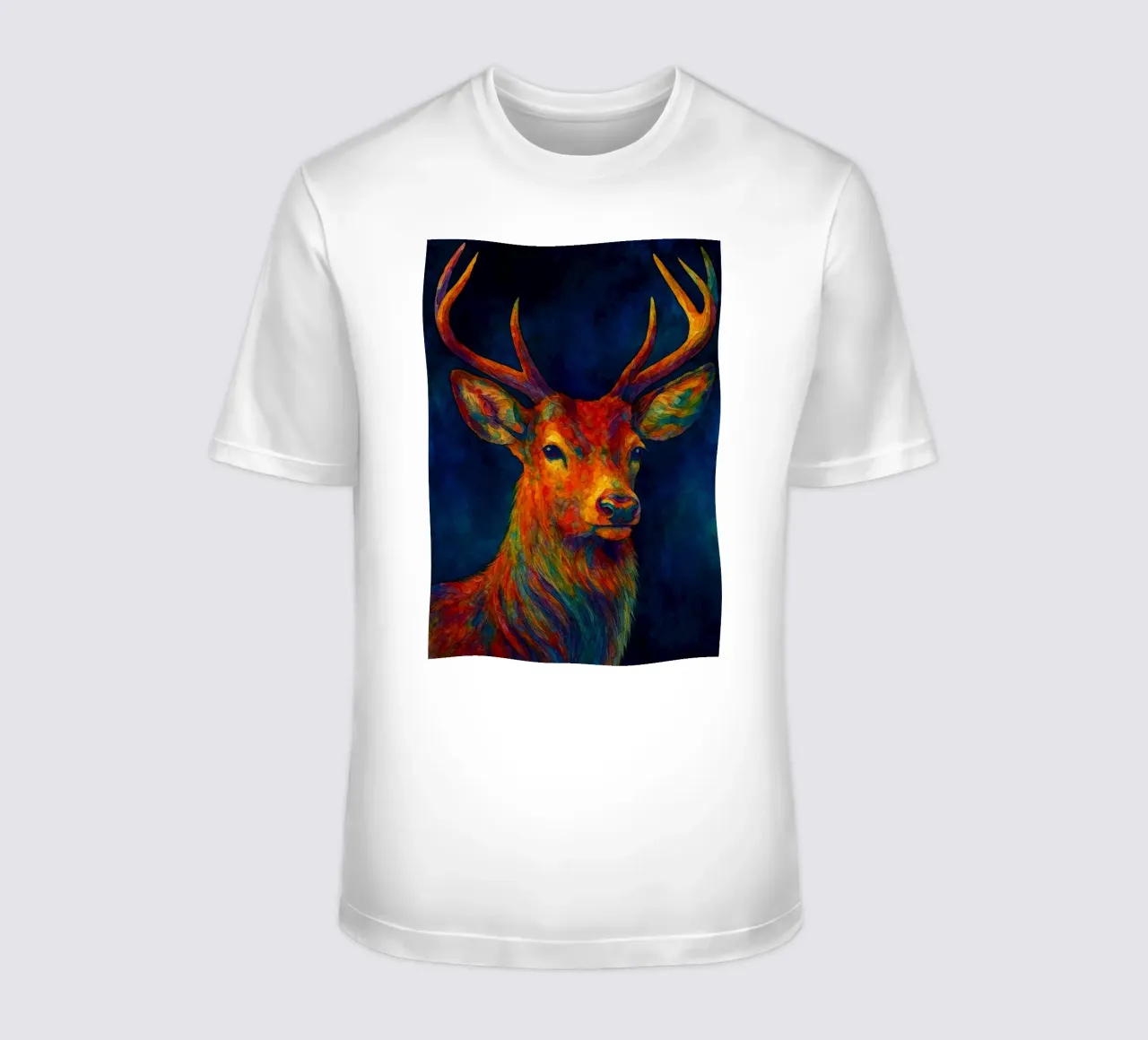 cervo pittura colorfull t-shirt da toegoe
