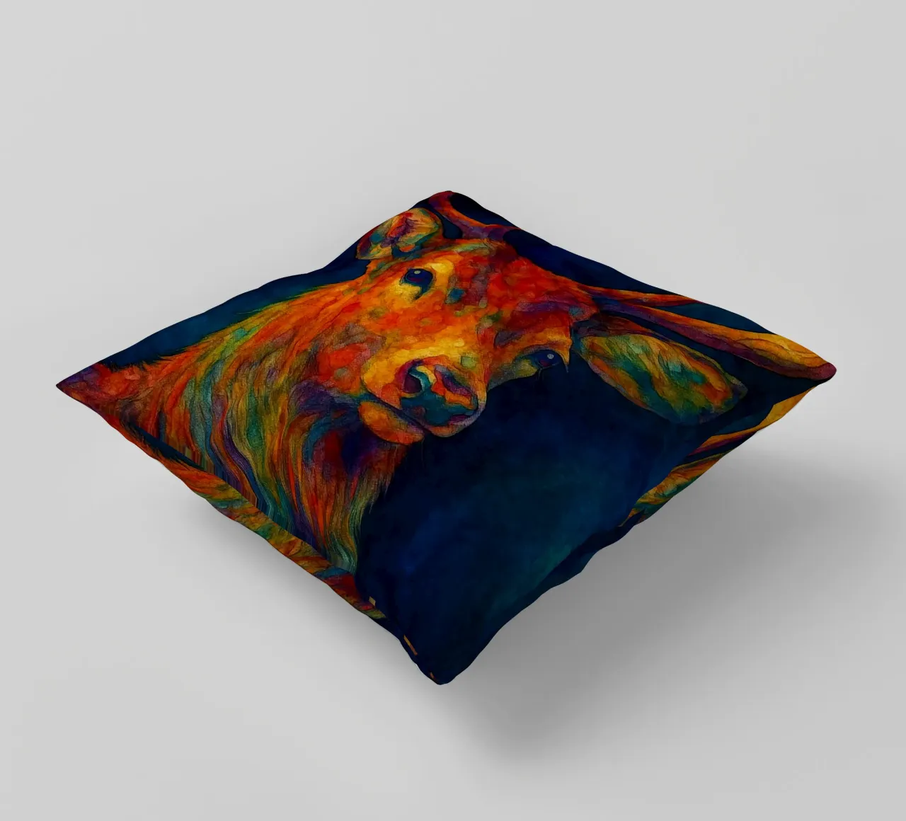 cervo pittura colorfull cuscino da toegoe