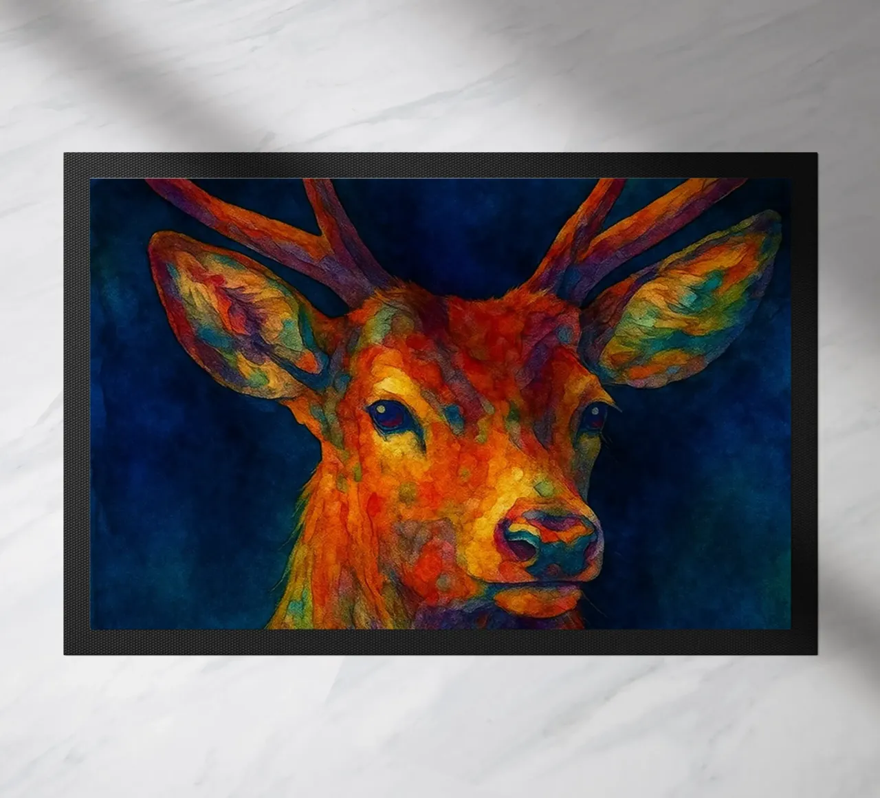 cervo pittura colorfull zerbino da toegoe