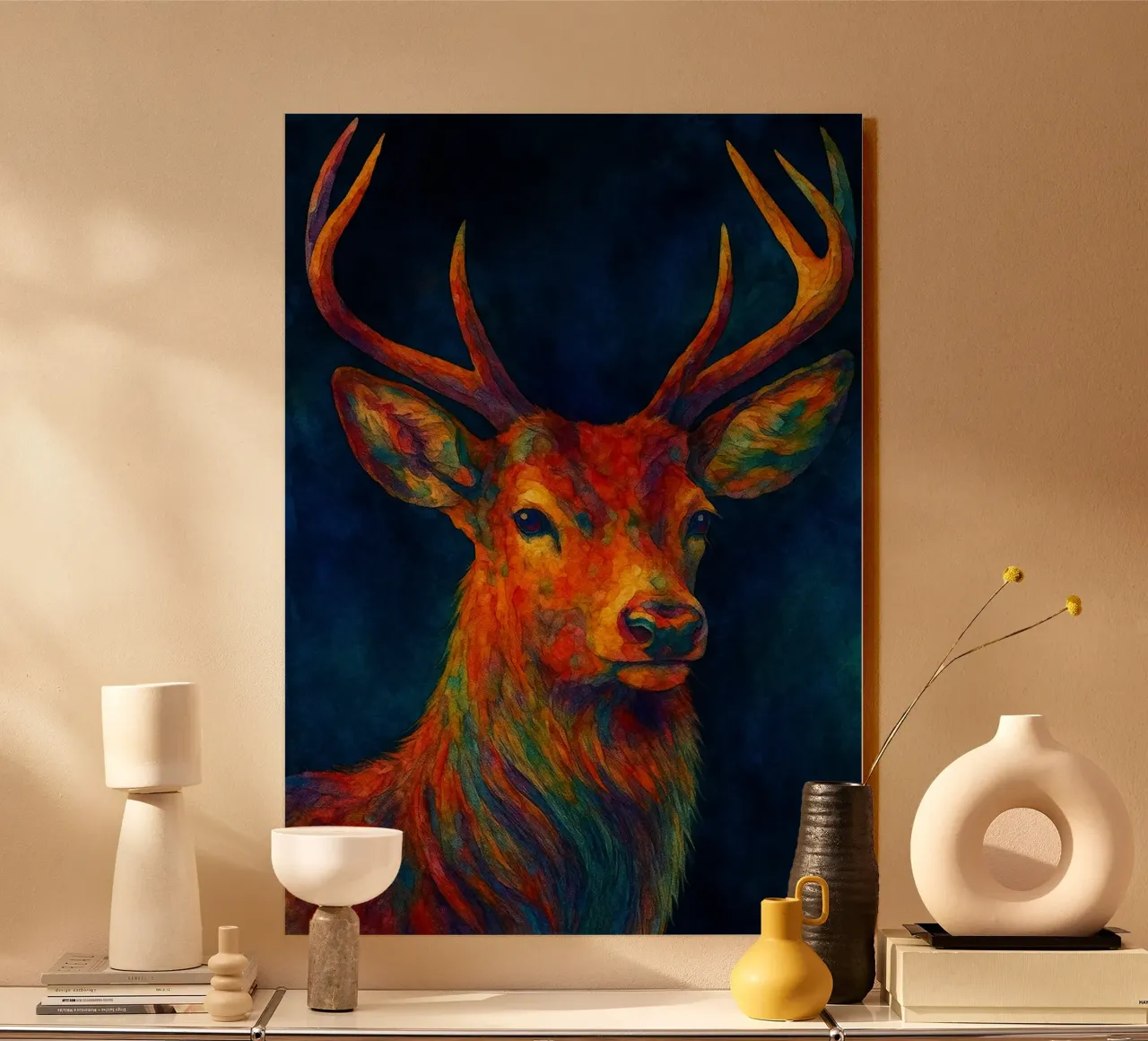 cervo pittura colorfull plexiglass da toegoe