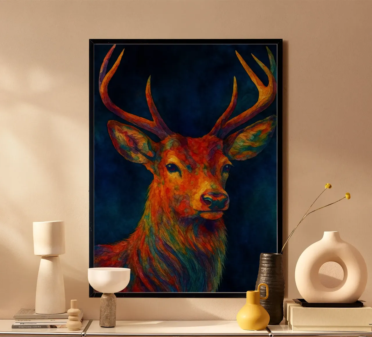cervo pittura colorfull poster da toegoe