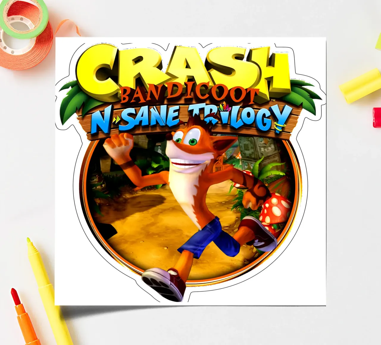 Crash Bandicoot - Retro games foglio adesivo da Deepness