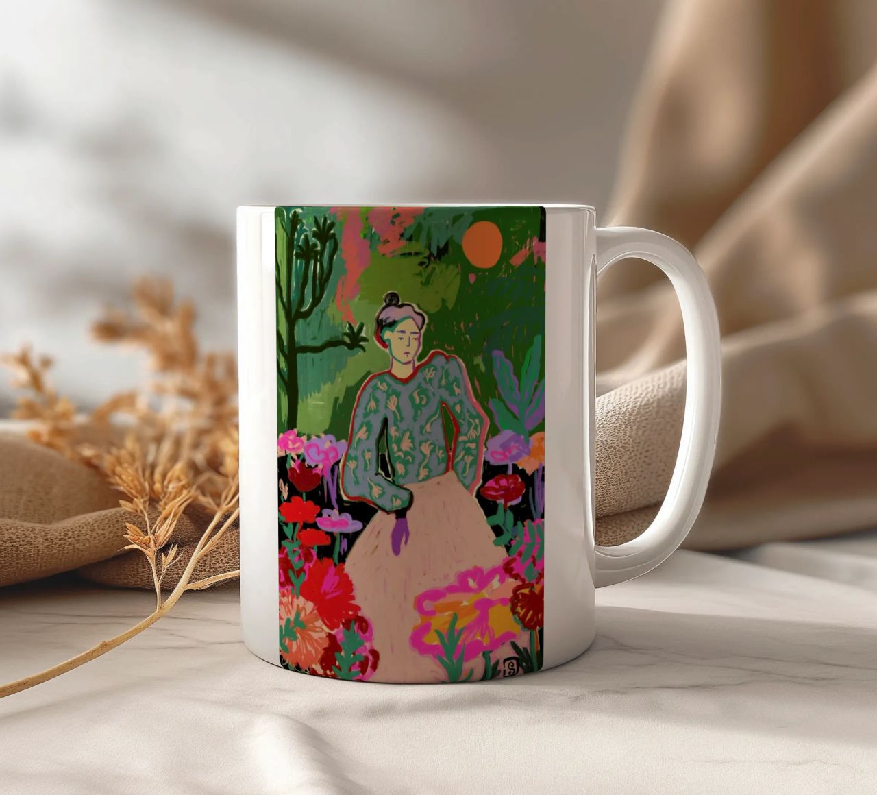 Autumn Walk In The Forest tazza in ceramica da Sandra Poliakov