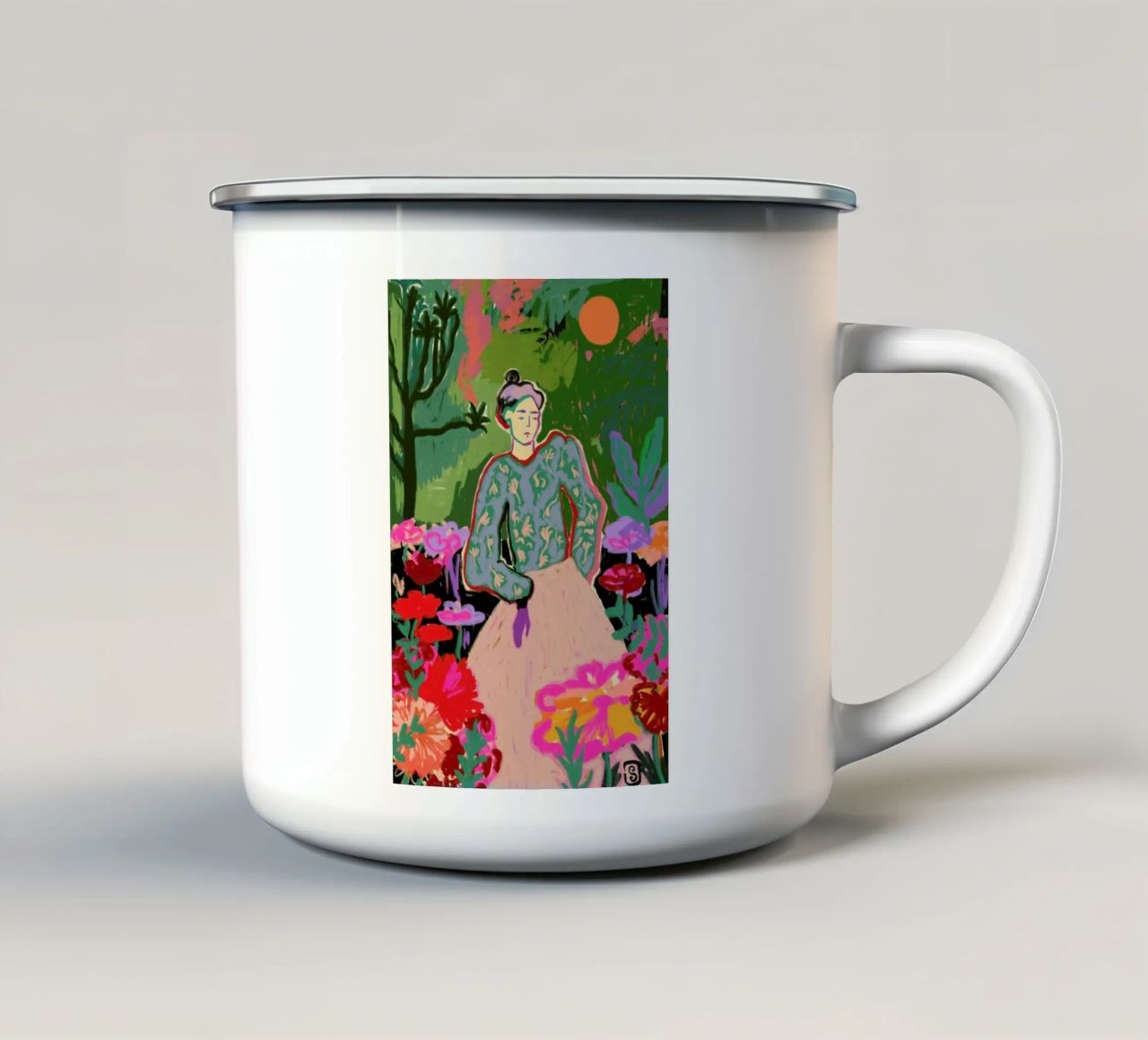 Autumn Walk In The Forest tazza in smalto da Sandra Poliakov