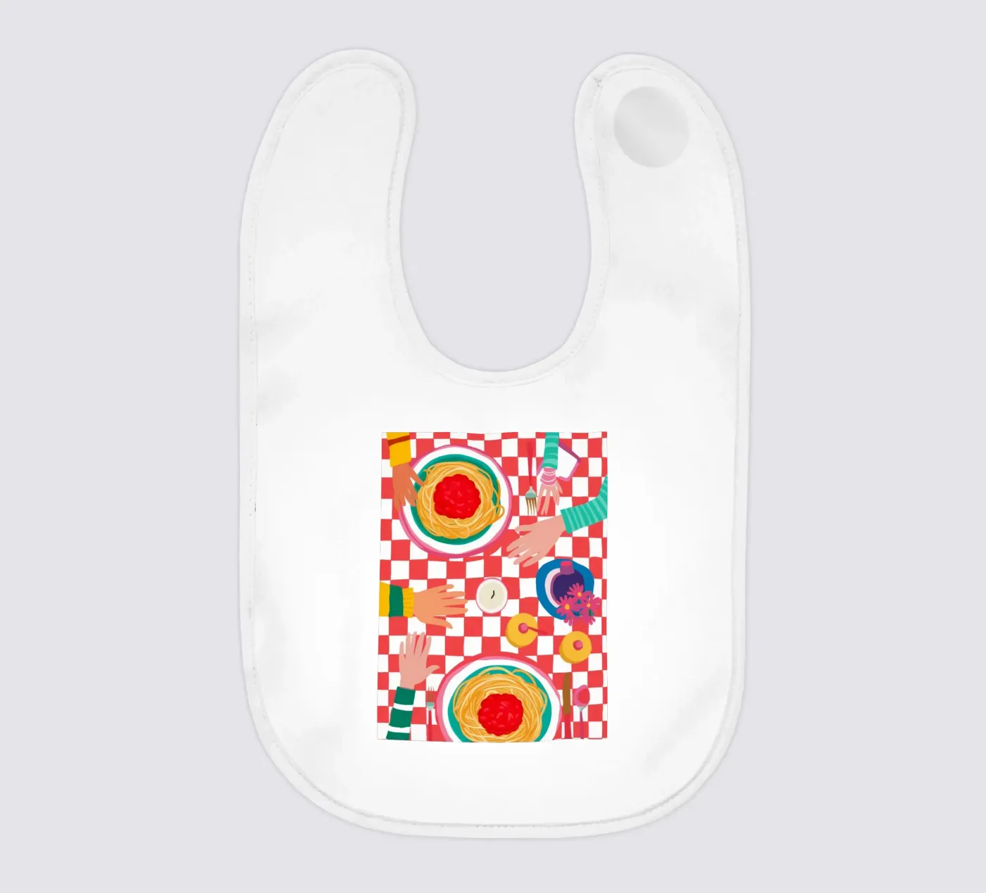 Spaghetti Checkered Table bavaglino da Muse Artworks