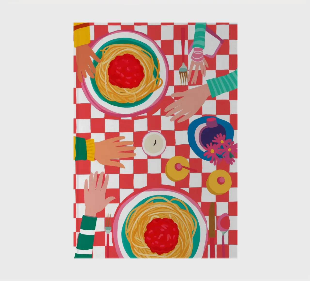 Spaghetti Checkered Table notebook by Muse Artworks