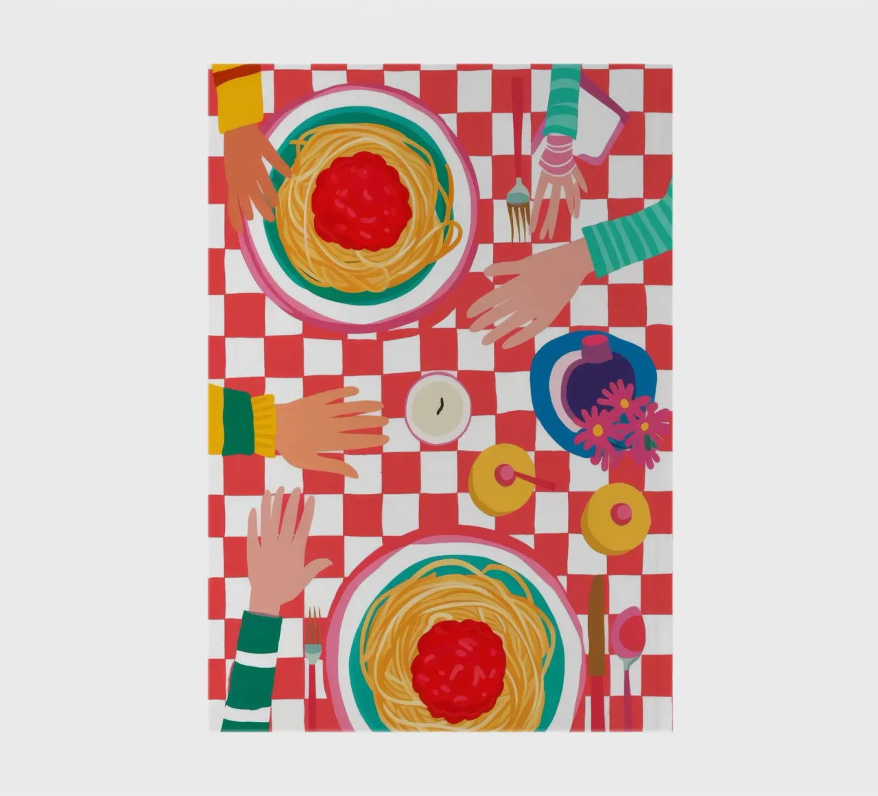 Spaghetti Checkered Table notebook by Muse Artworks