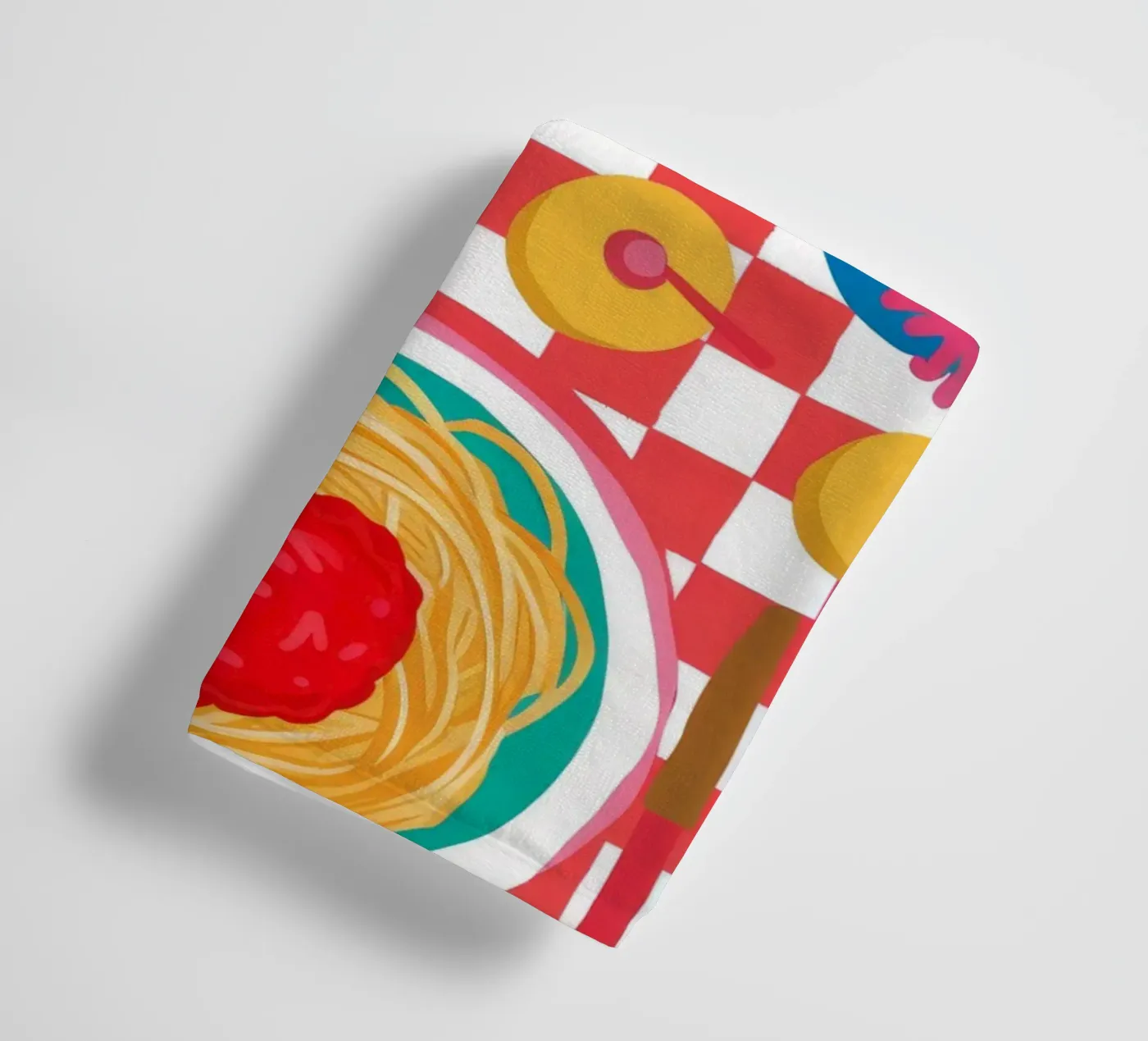 Spaghetti Checkered Table badhanddoek van Muse Artworks