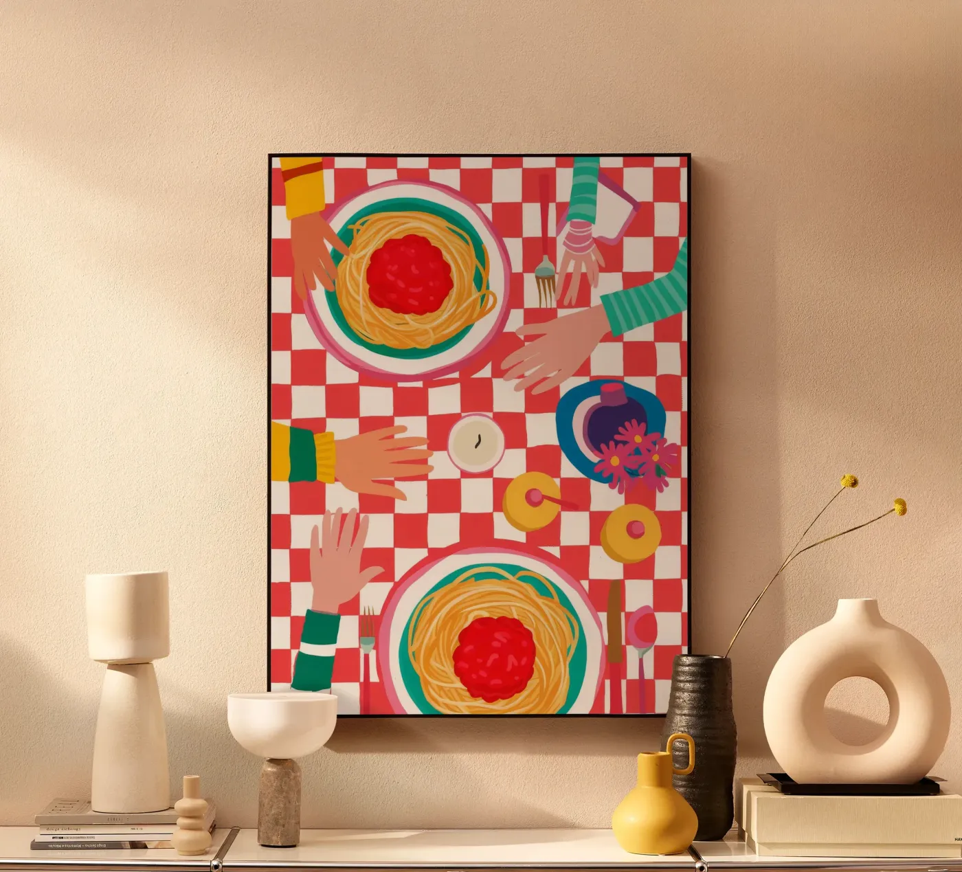 Spaghetti Checkered Table plexiglas de Muse Artworks