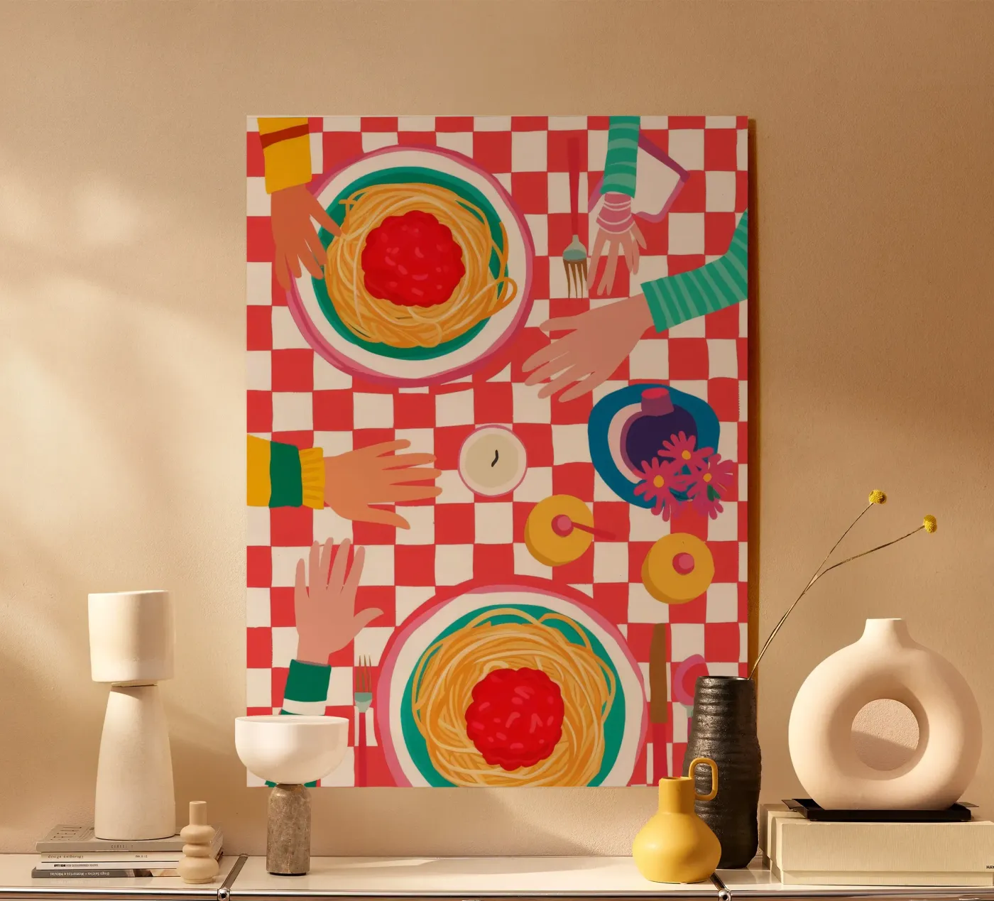 Spaghetti Checkered Table plexiglas de Muse Artworks