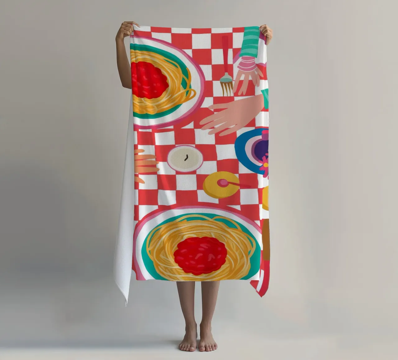 Spaghetti Checkered Table telo mare da Muse Artworks