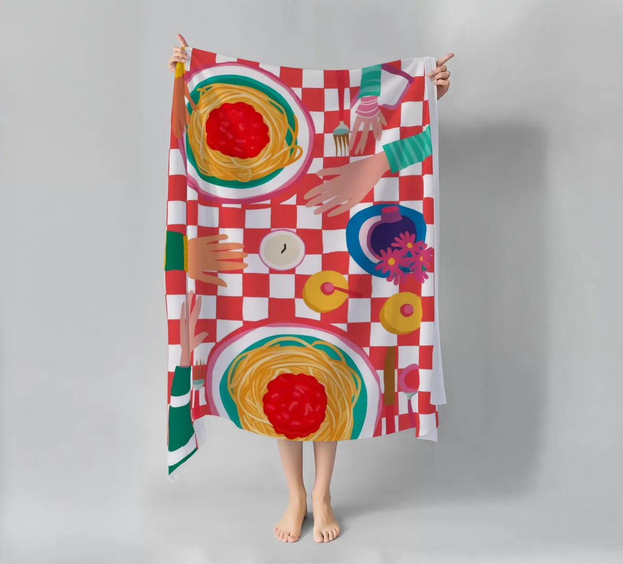 Spaghetti Checkered Table telo mare da Muse Artworks