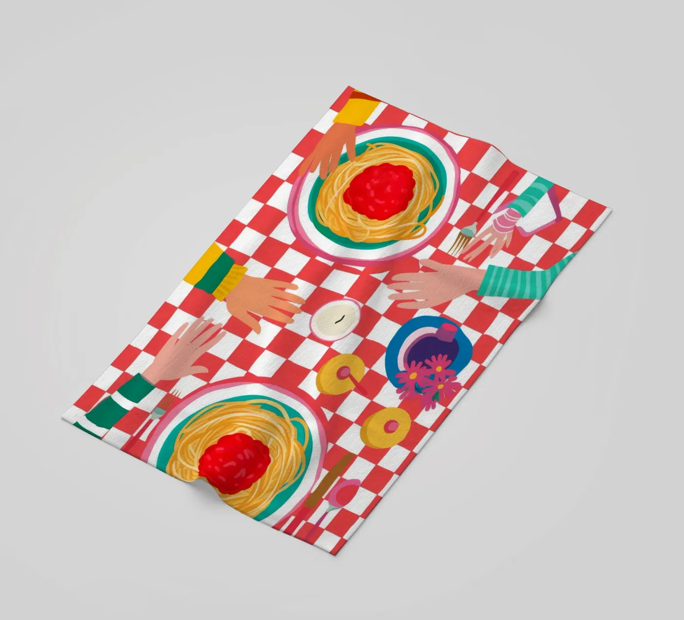 Spaghetti Checkered Table telo mare da Muse Artworks