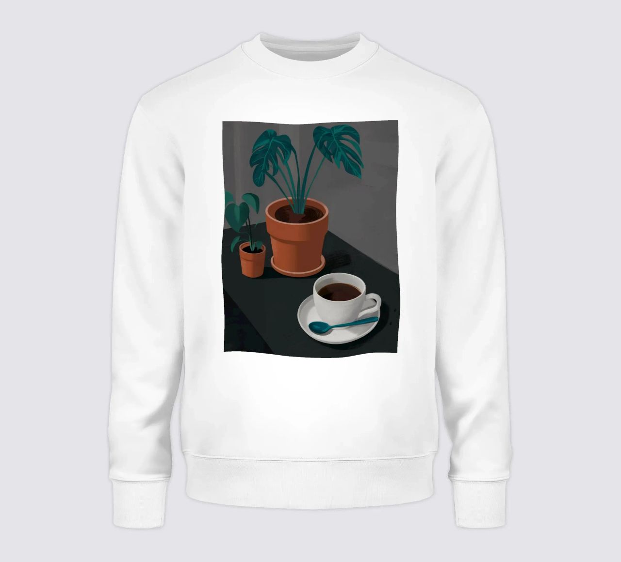 Caffè e Monstera felpa da FadeAura