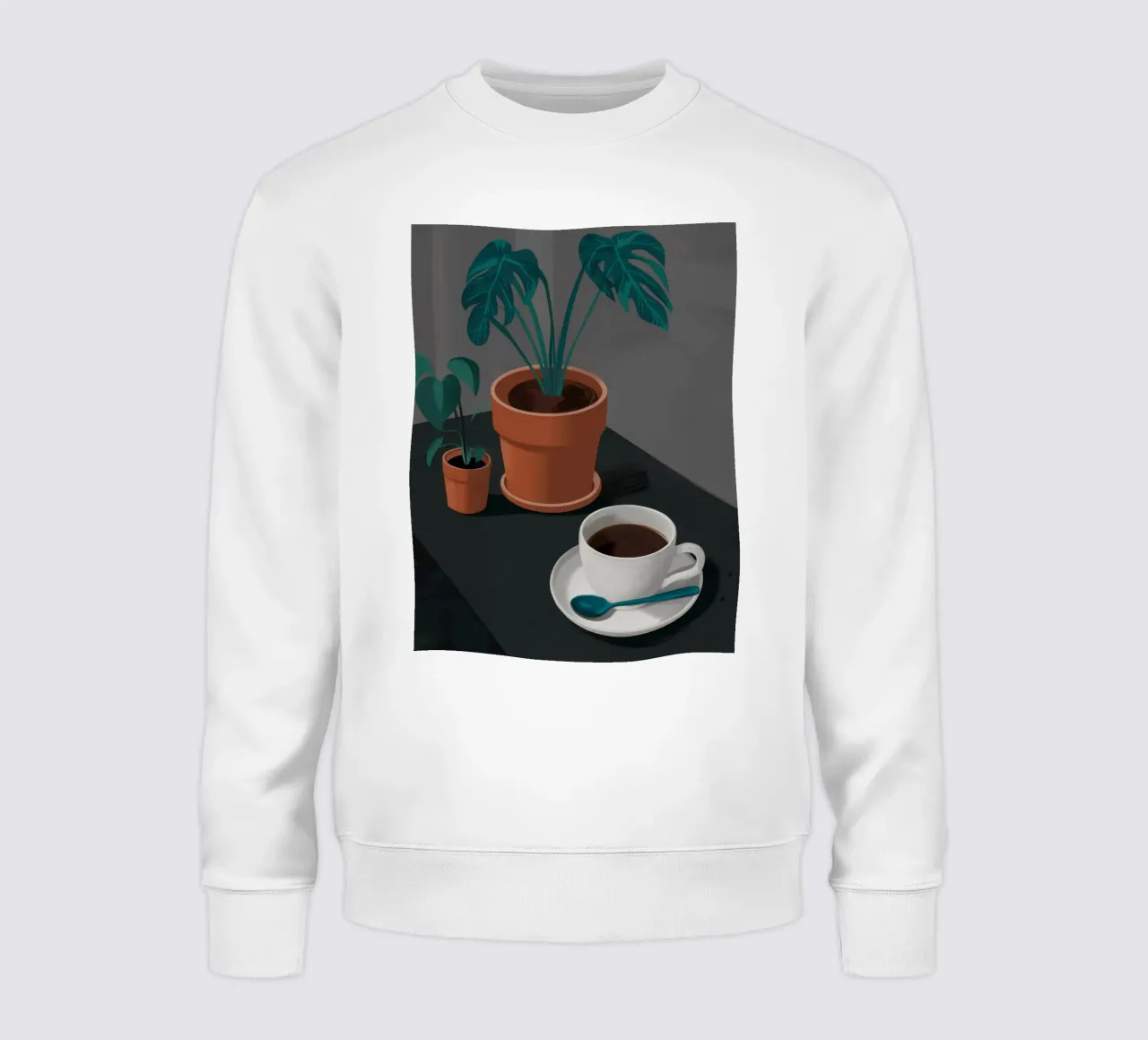 Caffè e Monstera felpa da FadeAura