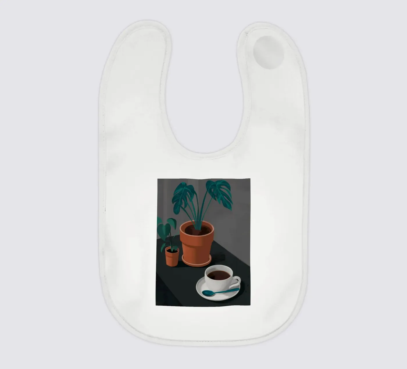 Caffè e Monstera bavaglino da FadeAura