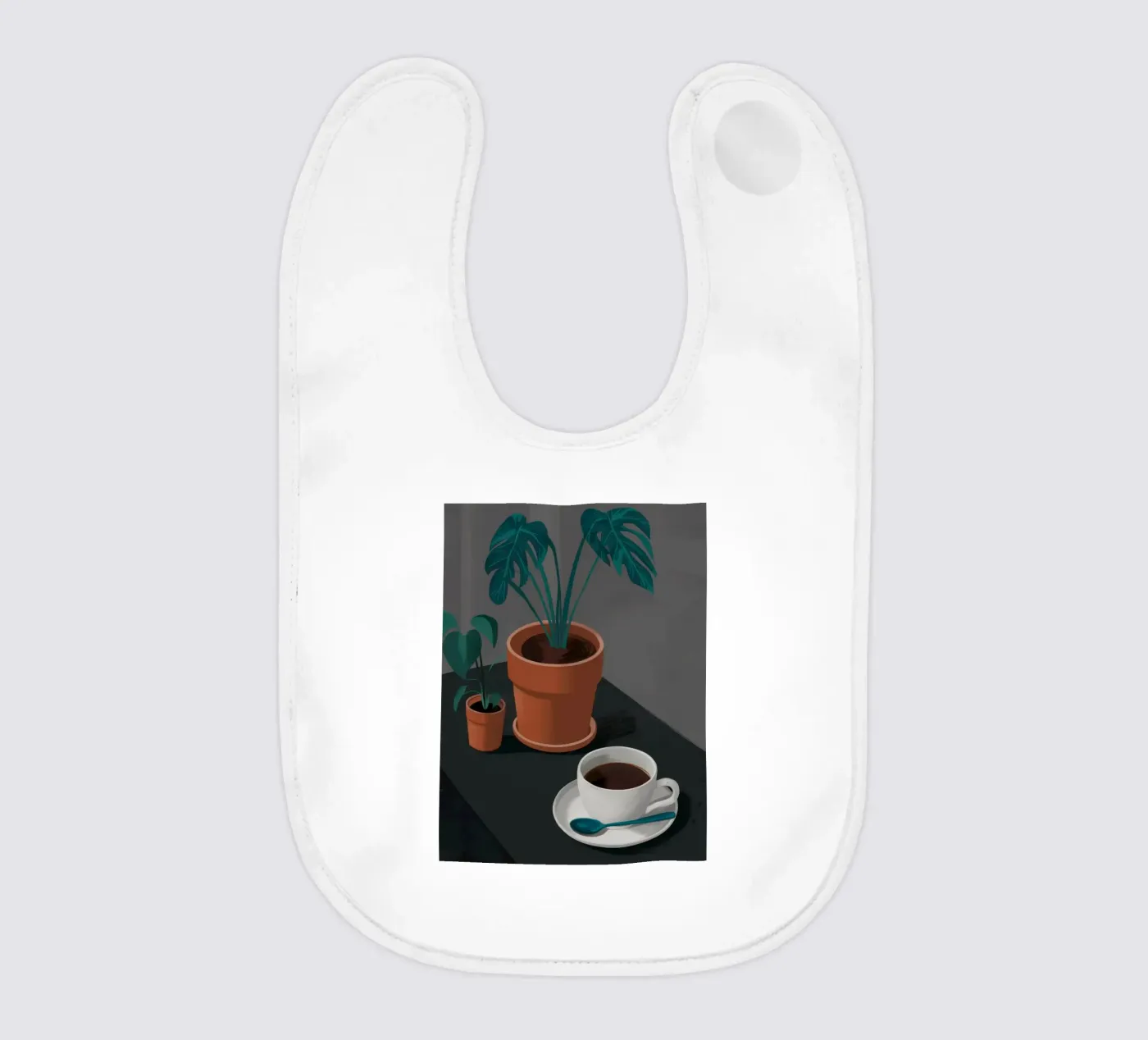 Caffè e Monstera bavaglino da FadeAura