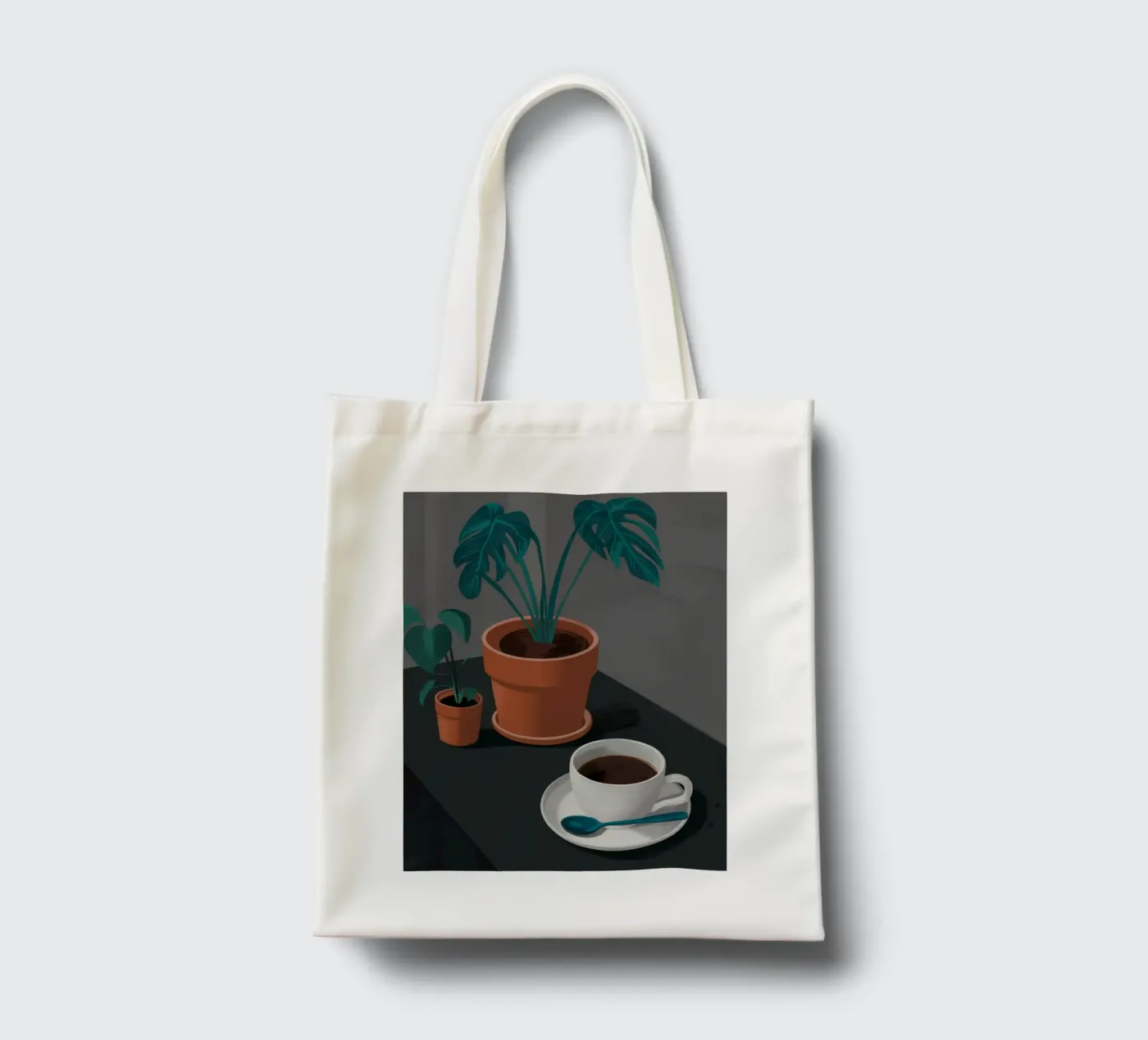 Coffee and Monstera borsa in juta da FadeAura