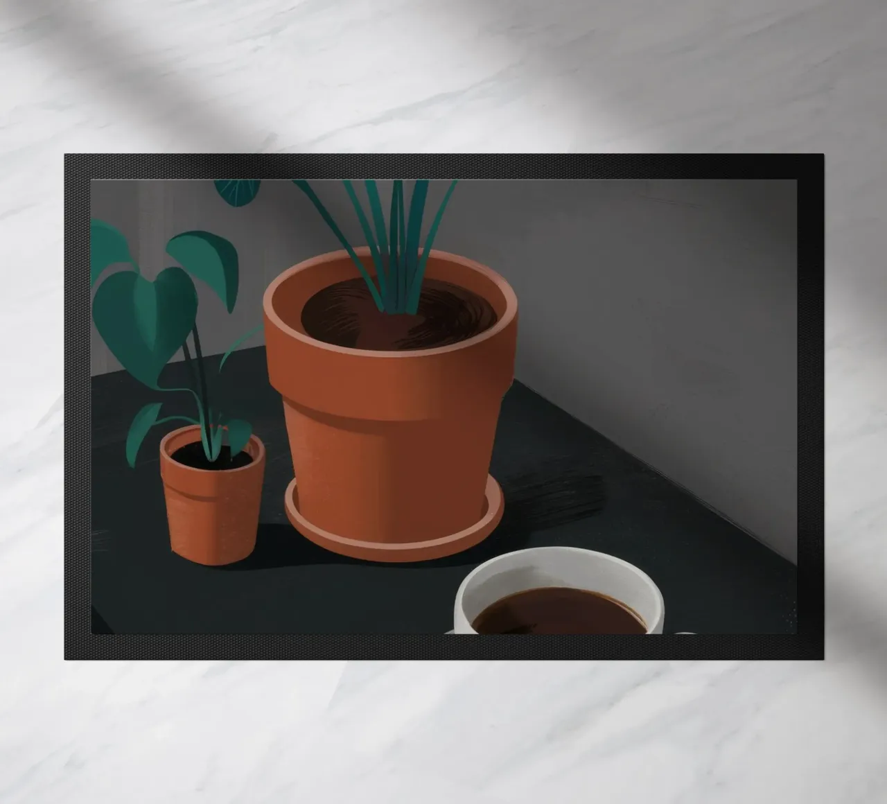 Caffè e Monstera zerbino da FadeAura