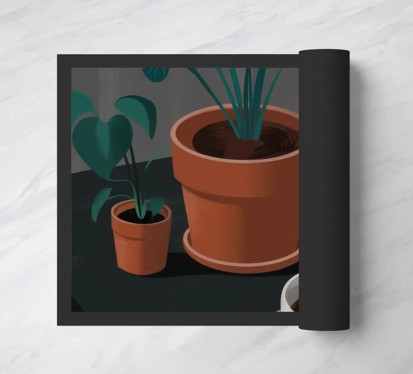 Coffee and Monstera Fußmatte von FadeAura