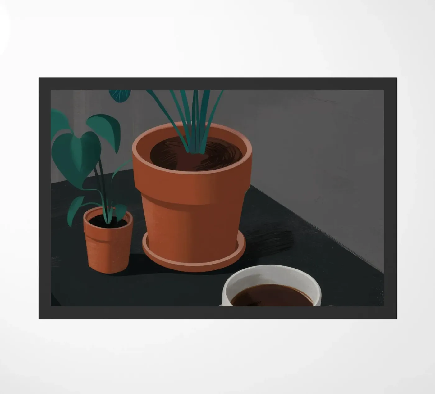 Coffee and Monstera Fußmatte von FadeAura