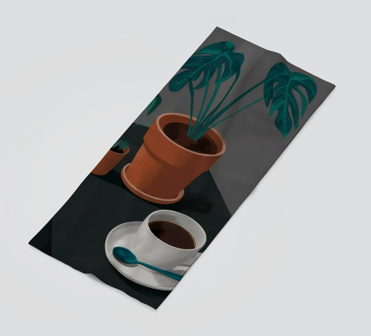 Caffè e Monstera telo mare da FadeAura