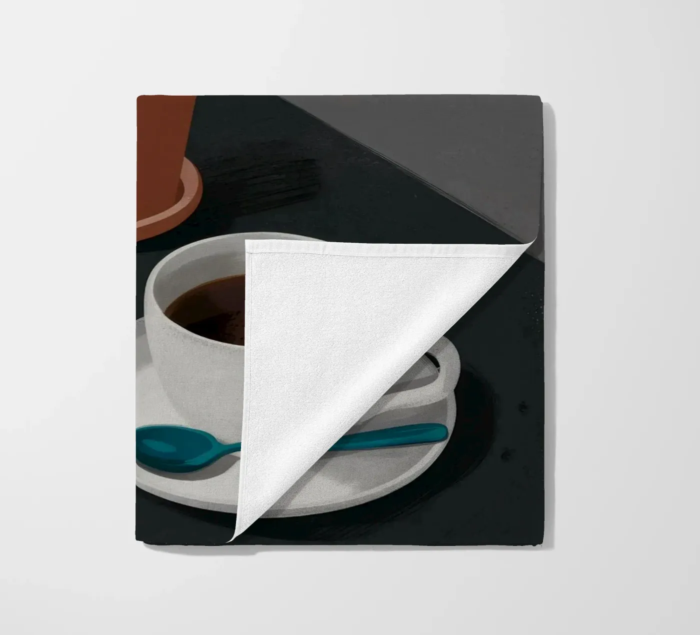 Café et Monstera serviette de plage de FadeAura