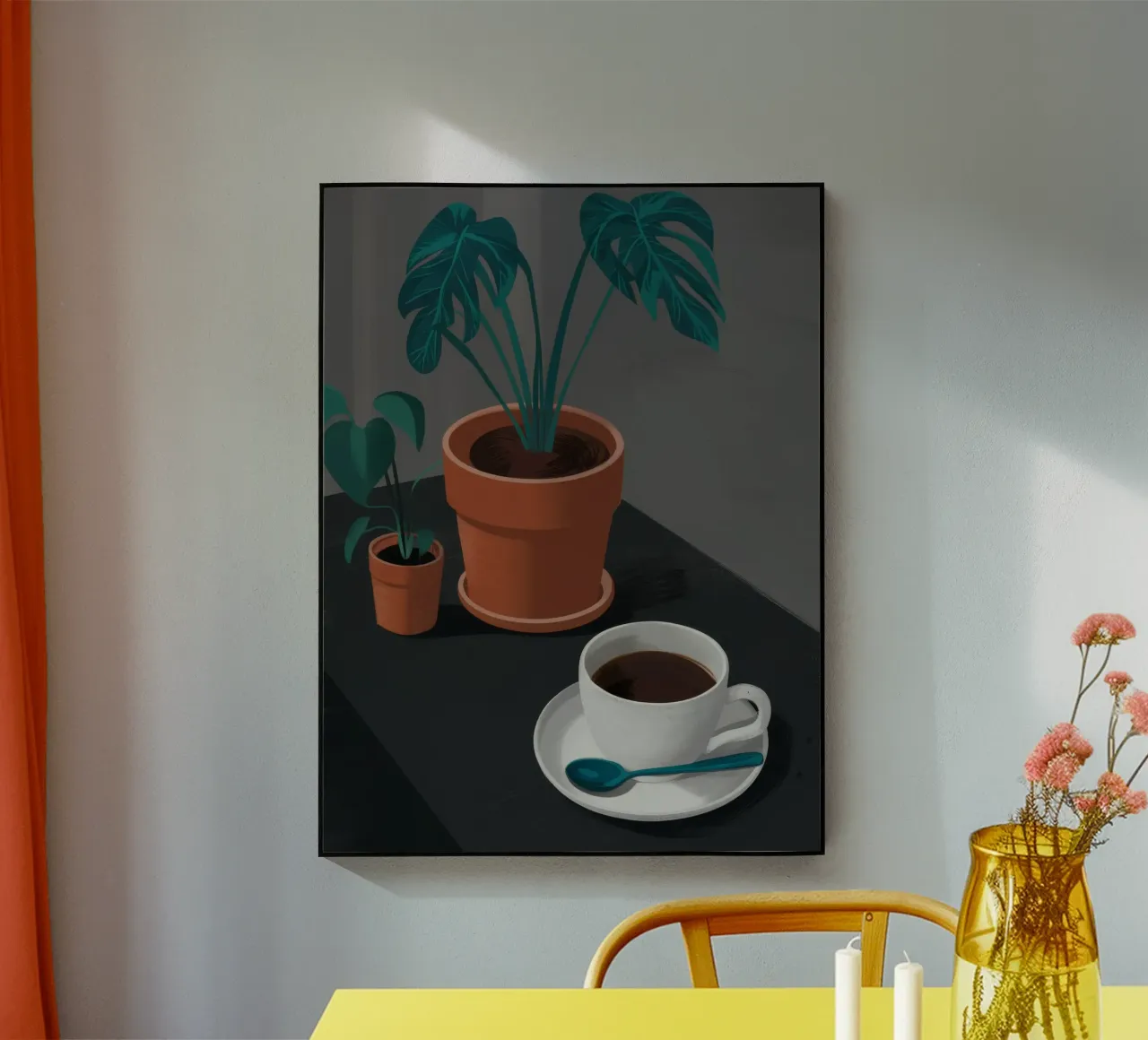 Caffè e Monstera plexiglass da FadeAura