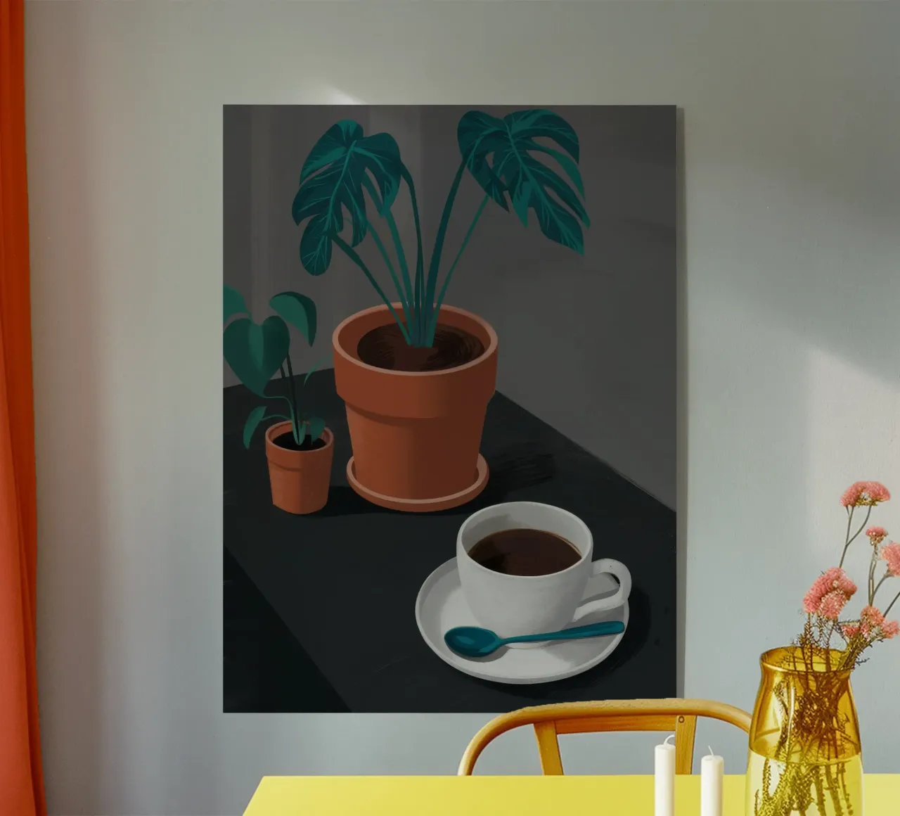 Caffè e Monstera plexiglass da FadeAura