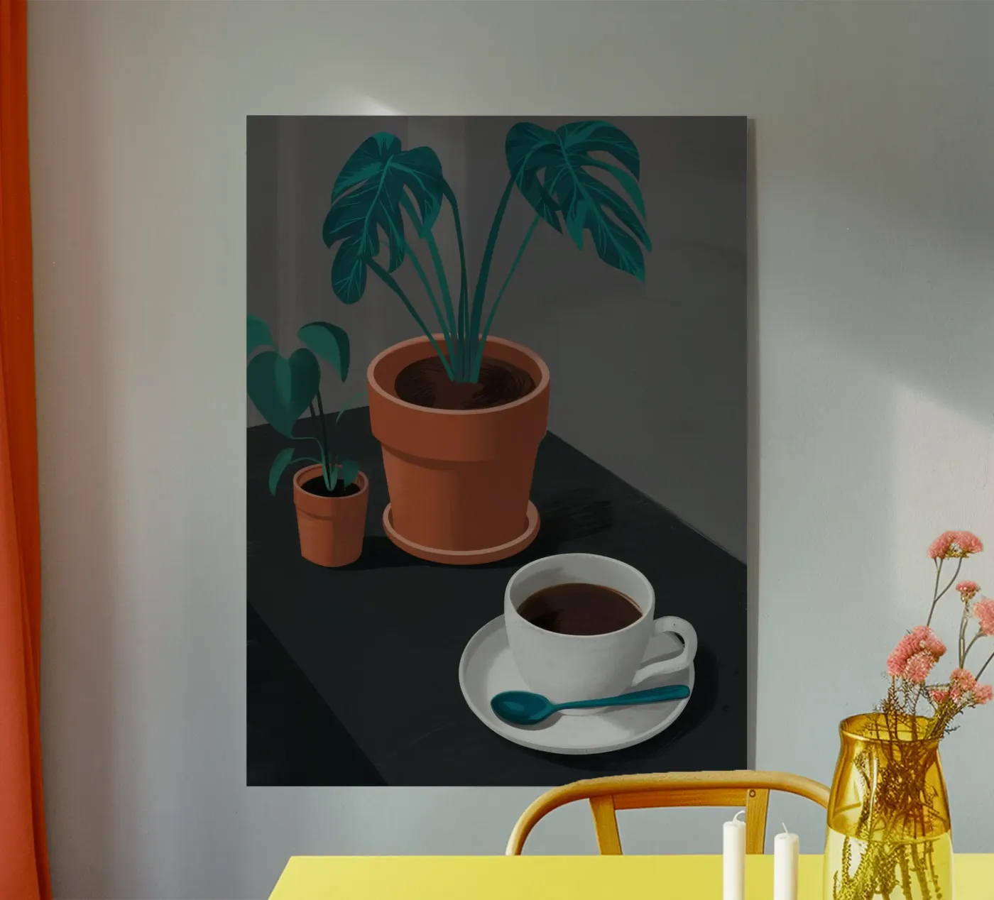 Caffè e Monstera plexiglass da FadeAura