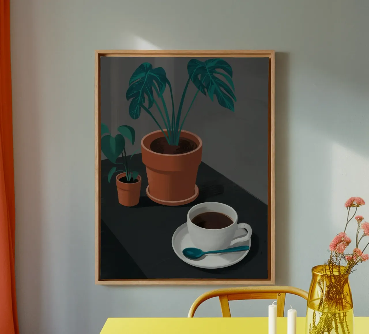 Caffè e Monstera tela da FadeAura