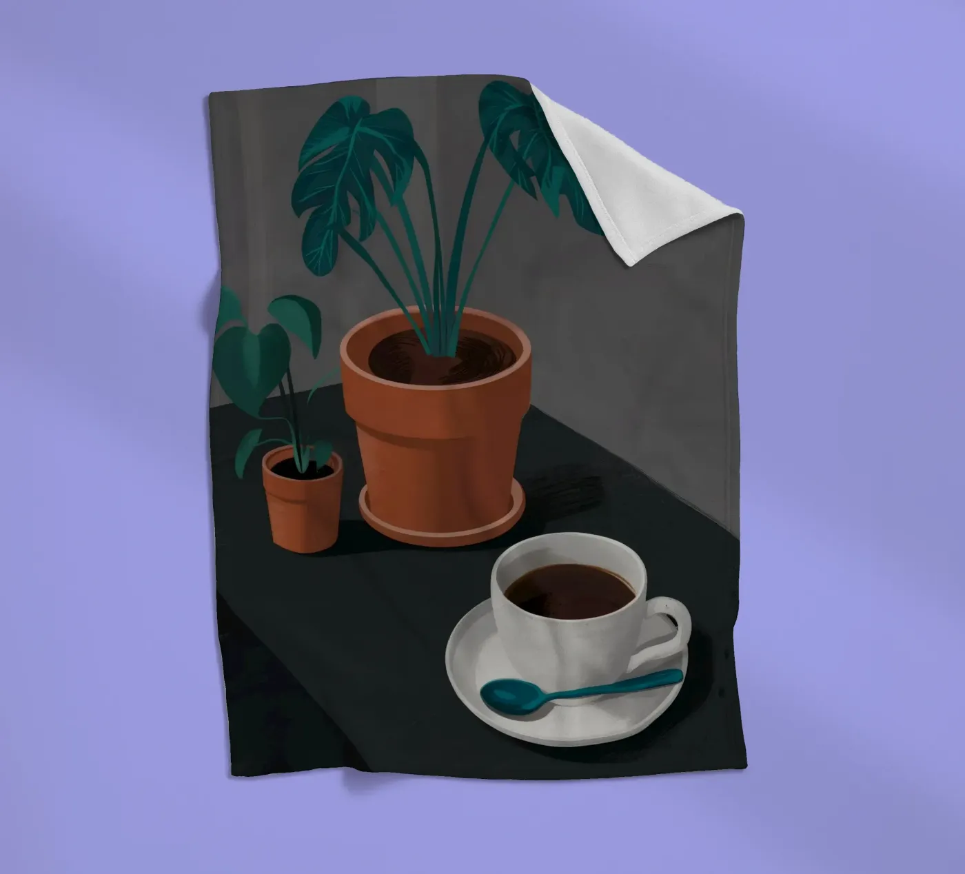 Caffè e Monstera coperta in pile da FadeAura