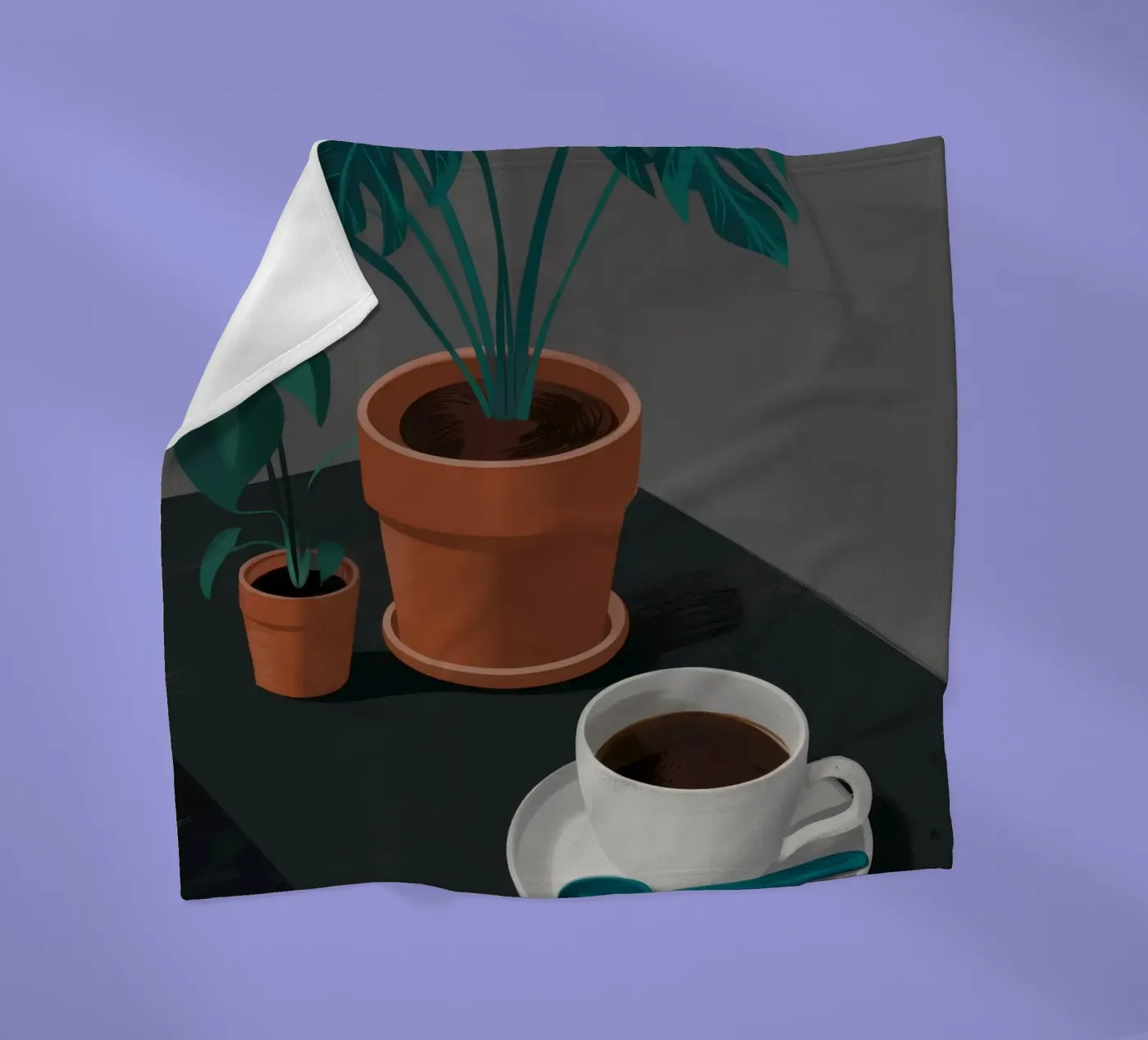 Caffè e Monstera coperta in pile da FadeAura